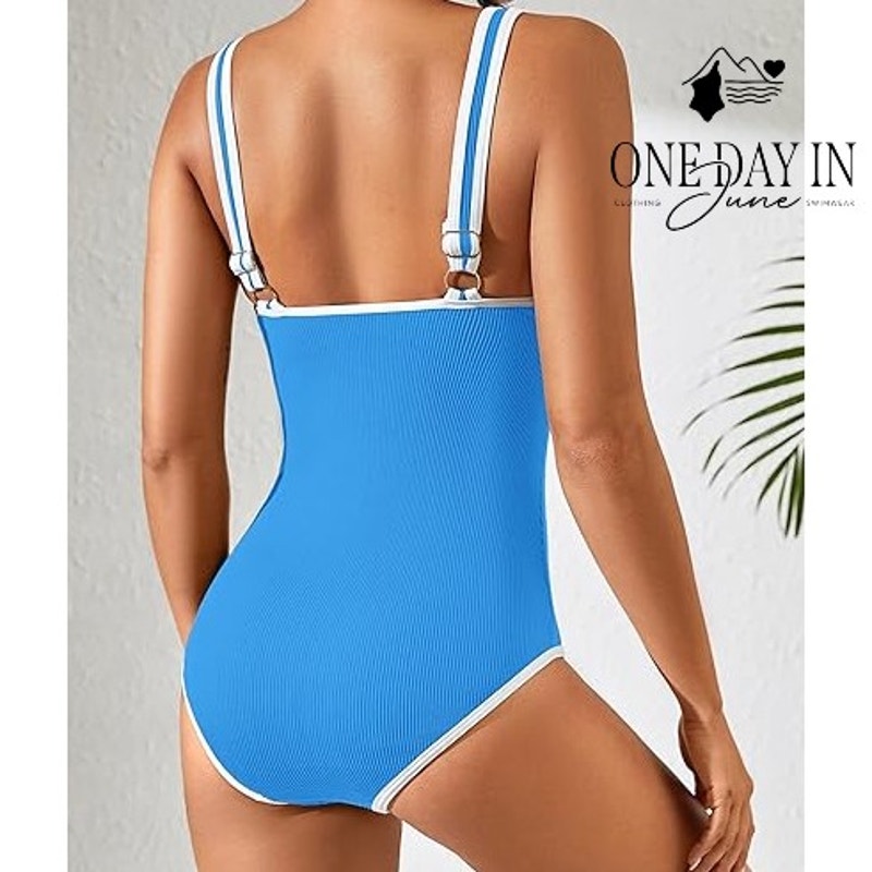 Blooming Jelly Ribbed One Piece Swimsuit Size M