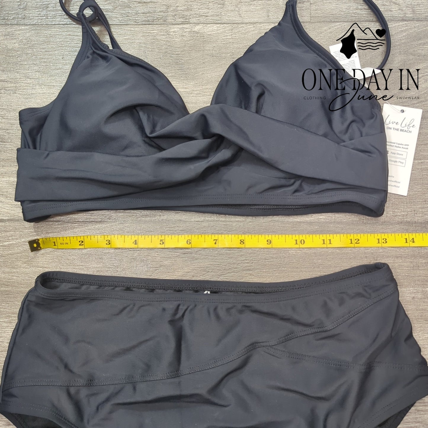 Cupshe Cross Front High Waist Bikini Swimsuit Size M