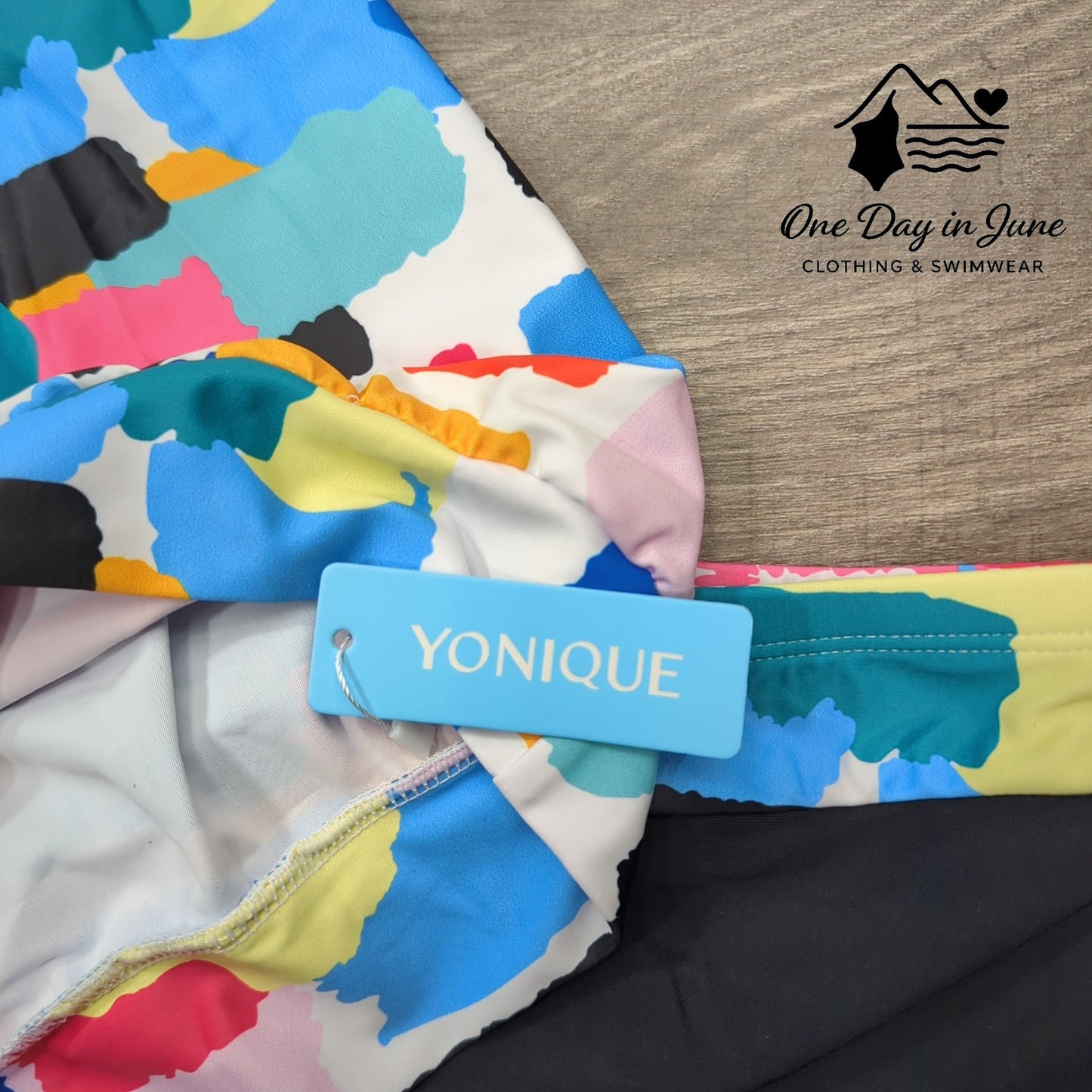 Yonique Plus Size Blouson Tankini Swimsuit Size XXL