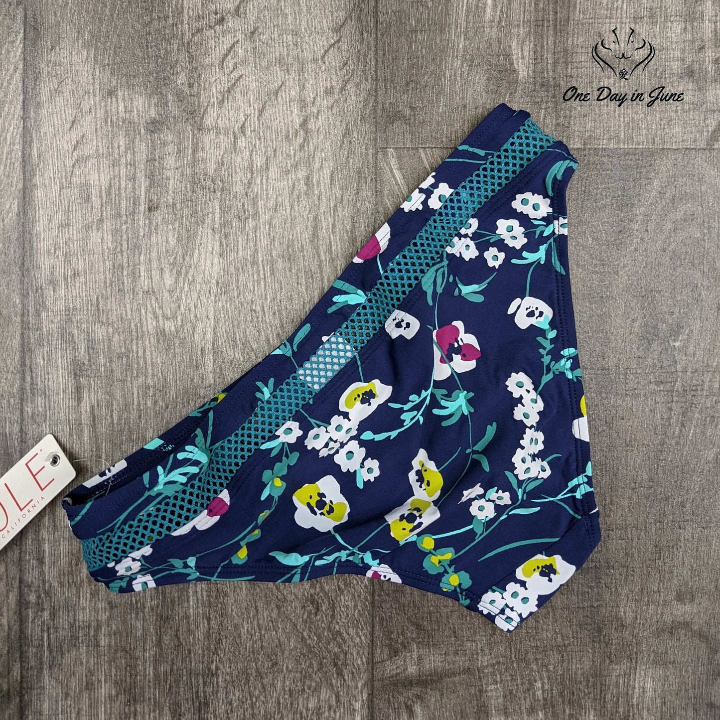 Cole of California Mesh Low Rise Bikini Bottom Swimwear Size S