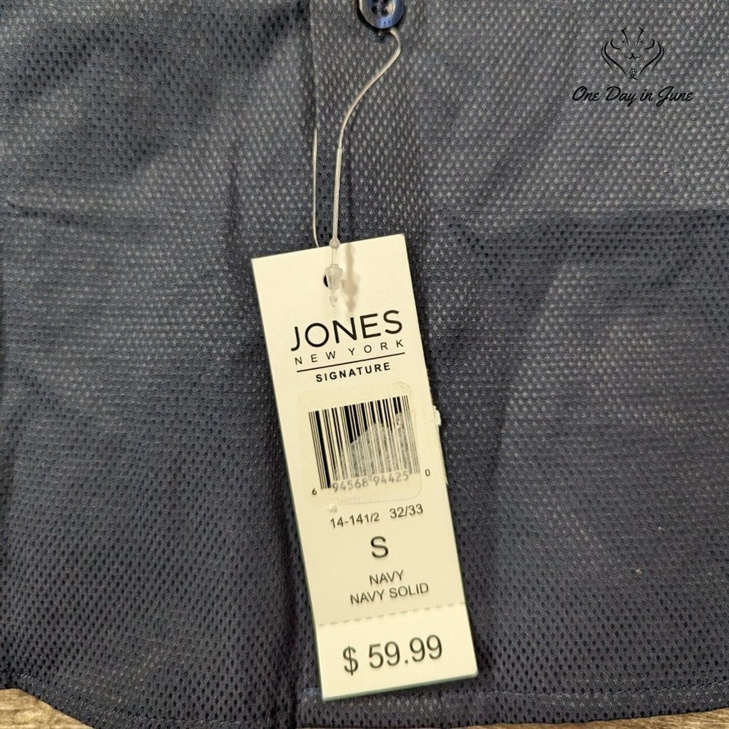 Jones New York Signature Slim Fit Button Down Shirt Size S