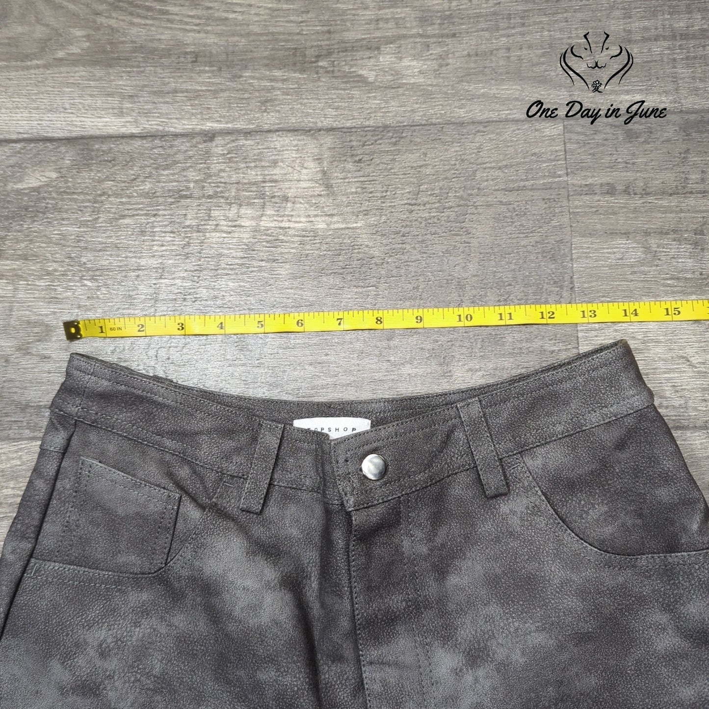 Topshop Faux Leather Straight Leg Pants Size 12