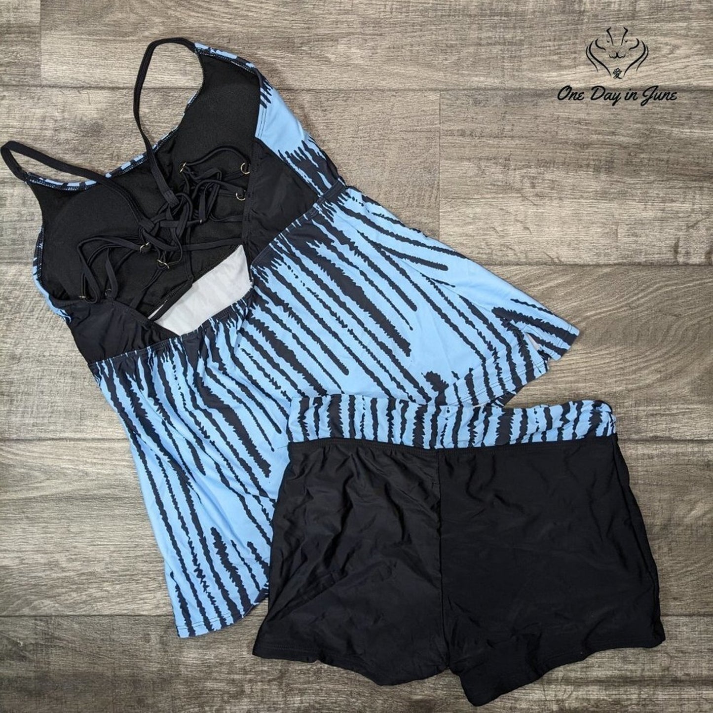 Summer Mae Cage Back Boyshort Tankini Swimsuit Size XL