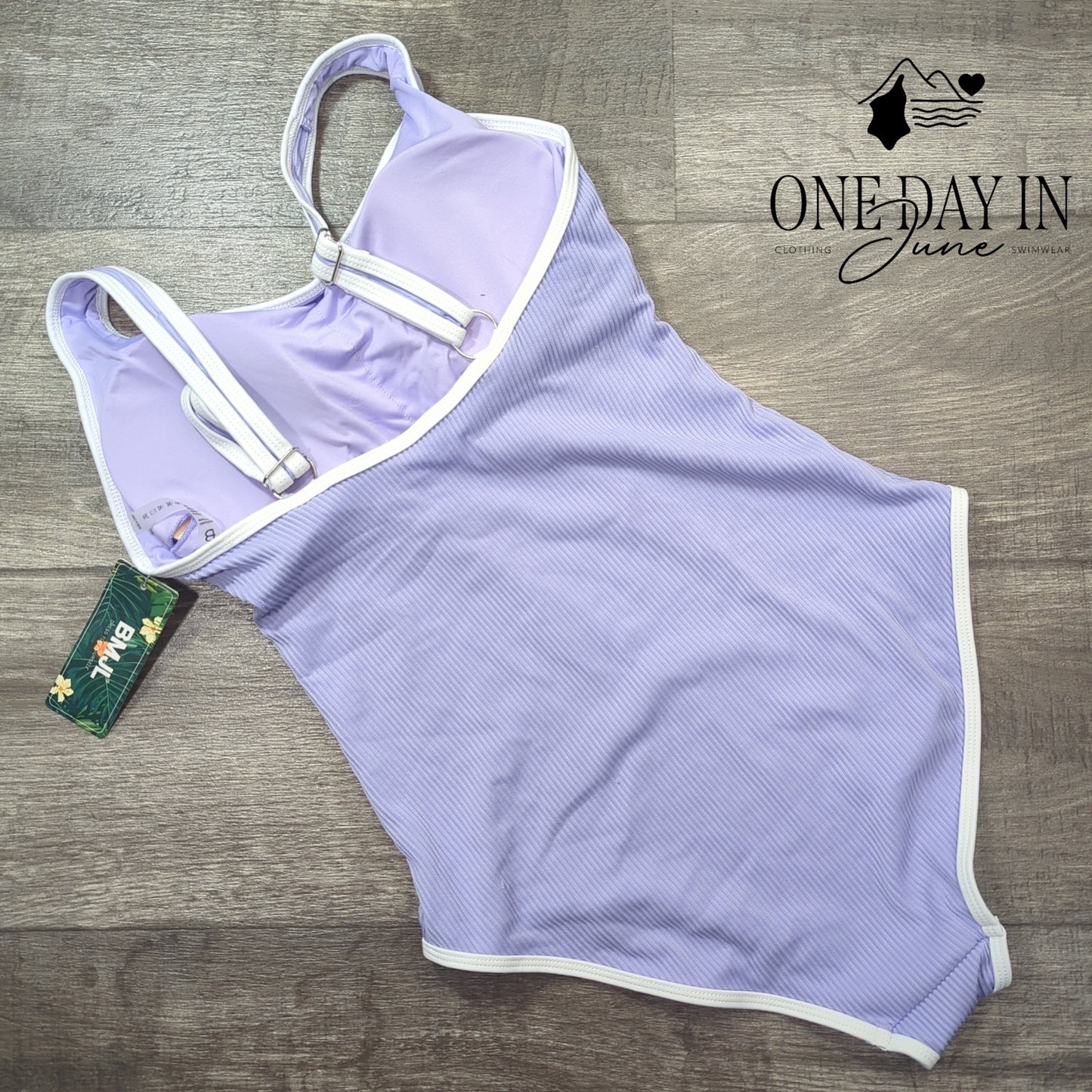 Blooming Jelly Ribbed One Piece Swimsuit Size M