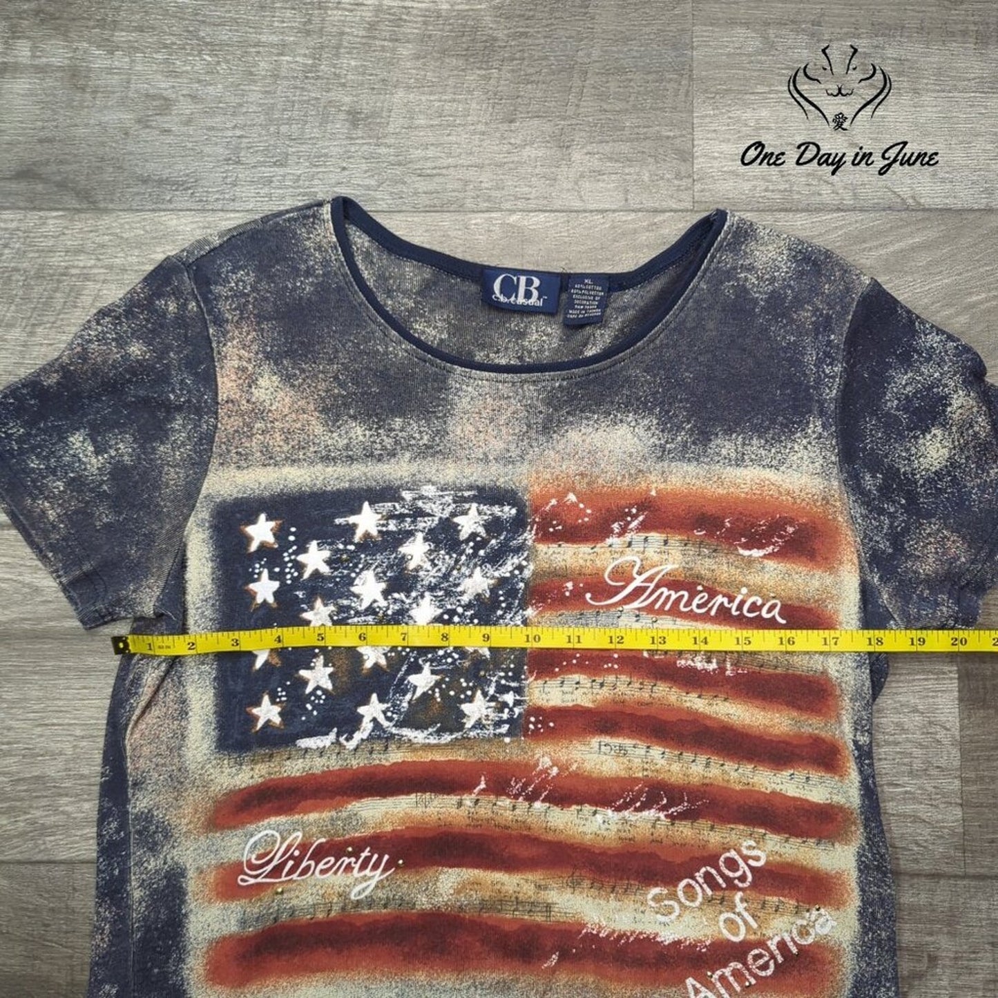 CB Casual American Flag Tee Shirt Size XL
