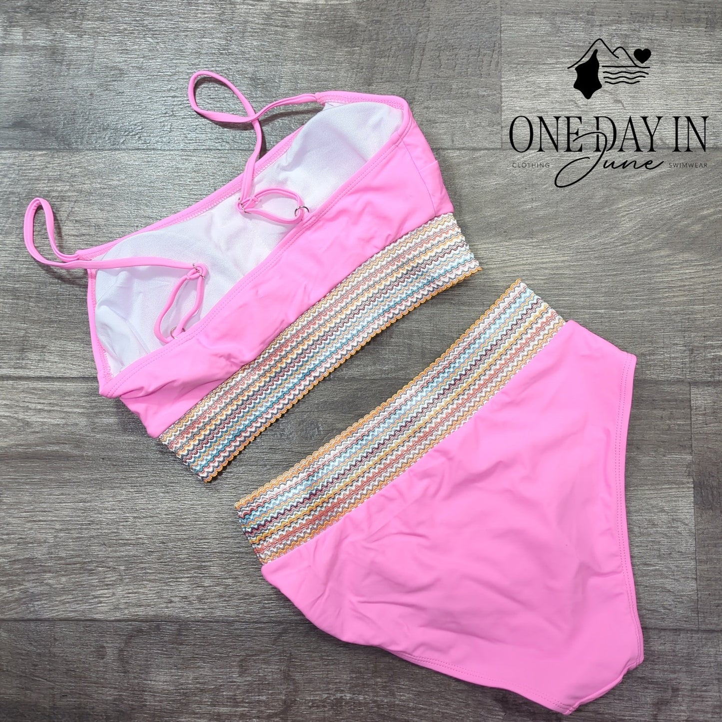 Blooming Jelly Crop Bikini Swimsuit Size M