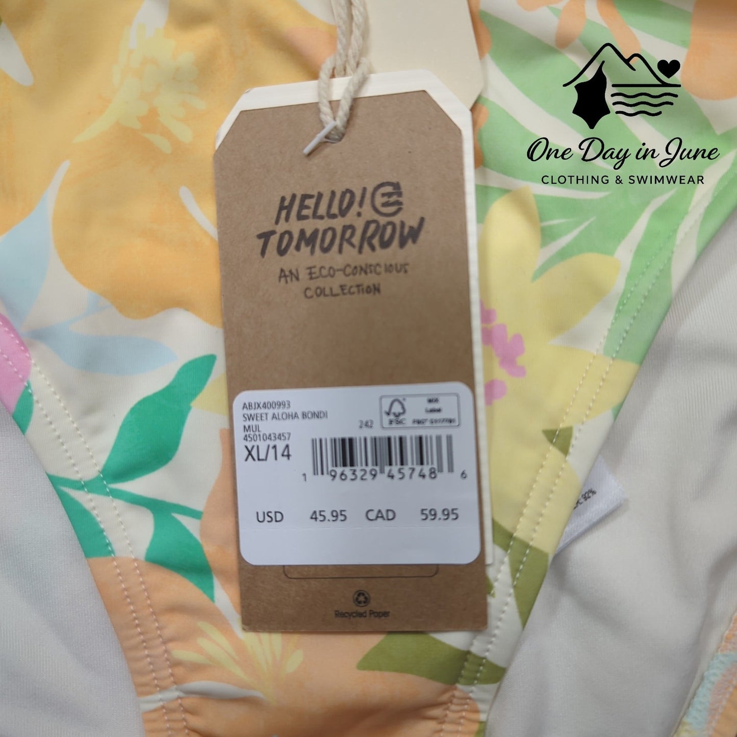 Billabong Sweet Aloha Bondi Bikini Bottom Size XL