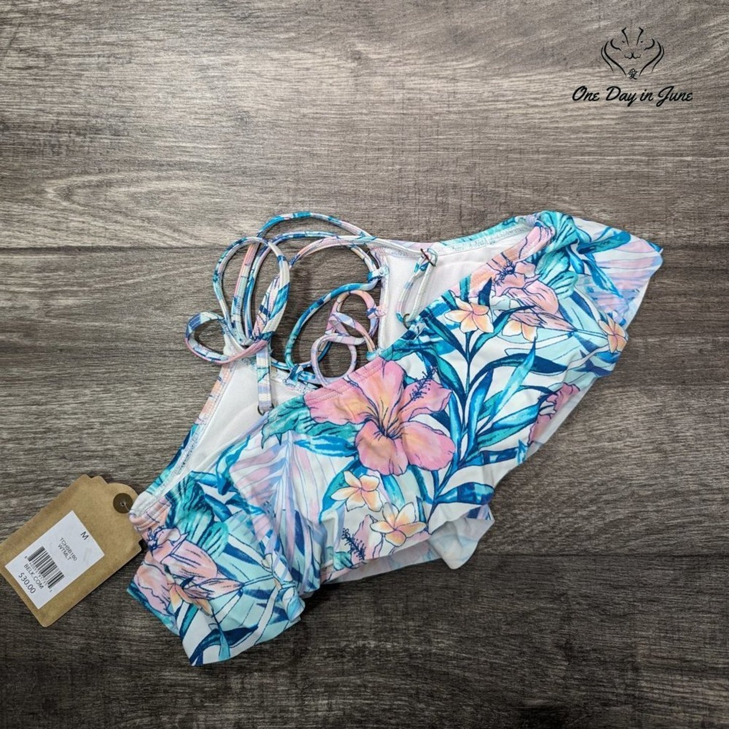 True Craft Floral Bikini Top Size M
