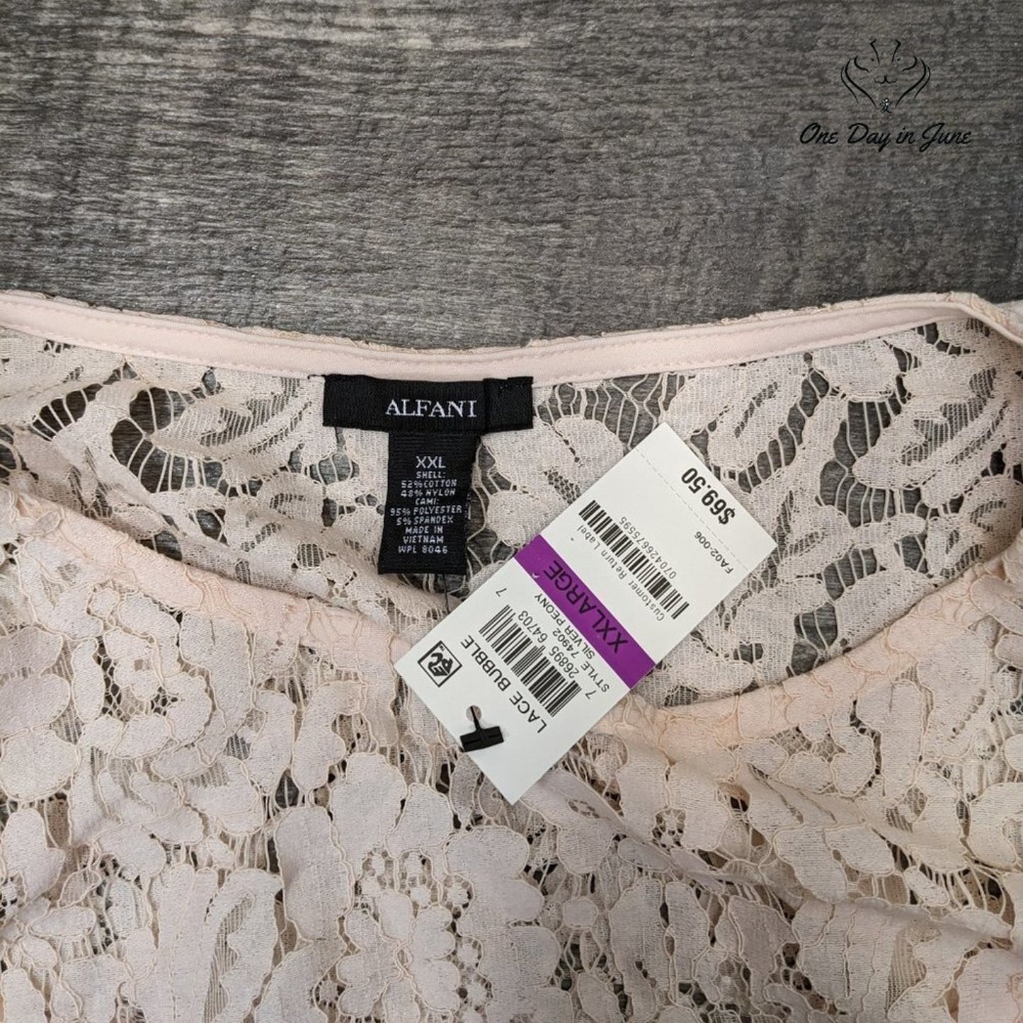 Alfani Lace Bubble Top Size XXL