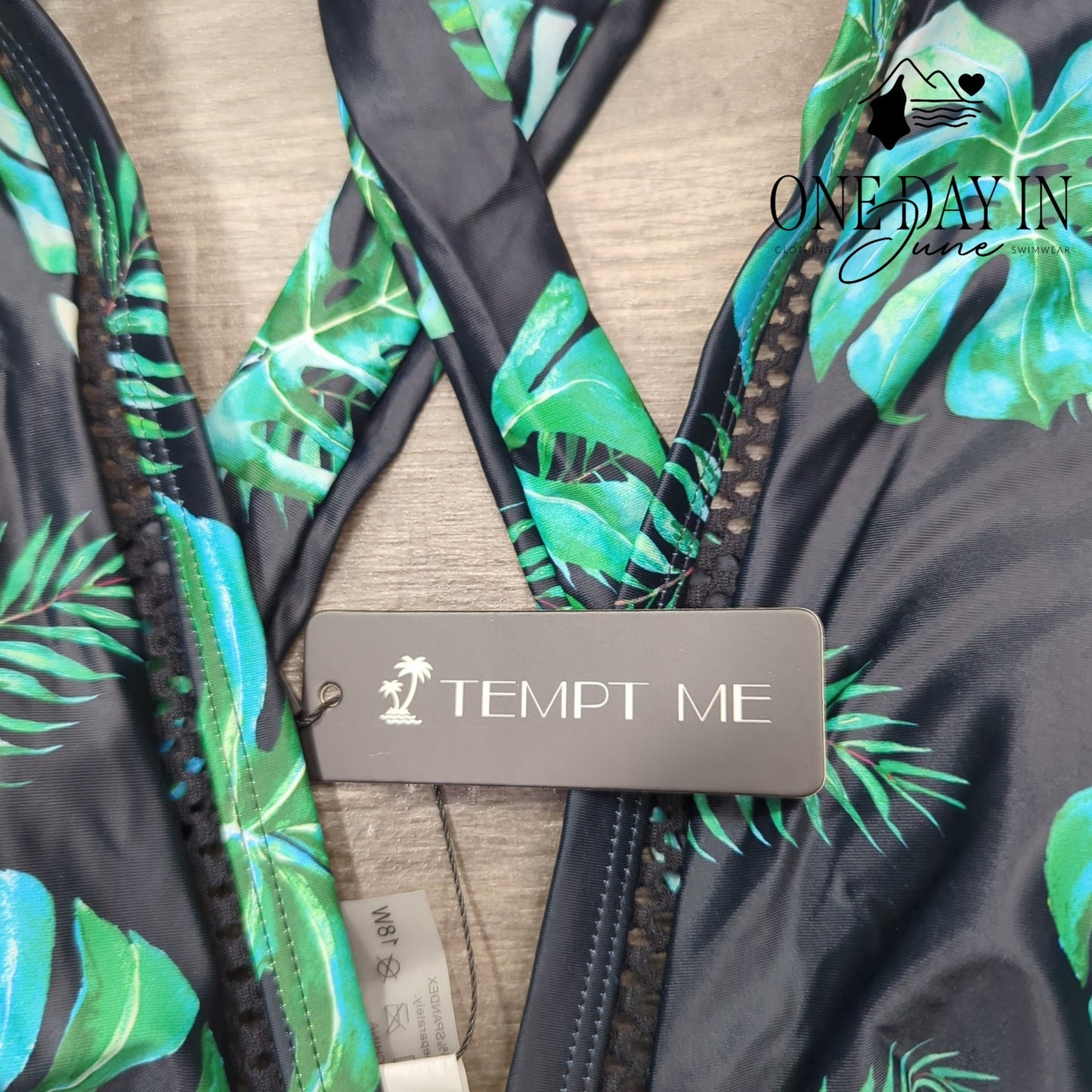 Tempt Me Plus Size V Neck Cross Back One Piece Swimsuit Size 18W