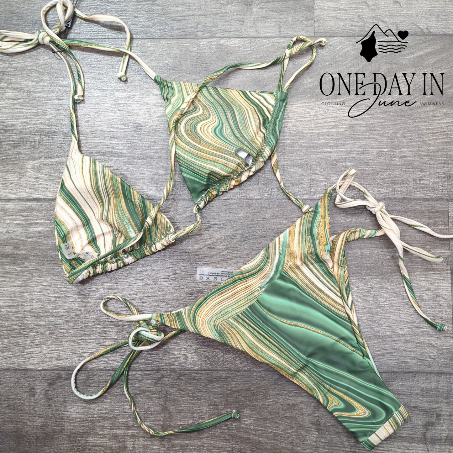 Zaful Halter Tie Side Tie Back Bikini Swimsuit Size S