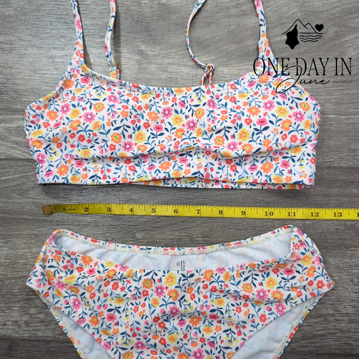 CharmLeaks Floral Crop Bikini Swimsuit Size S