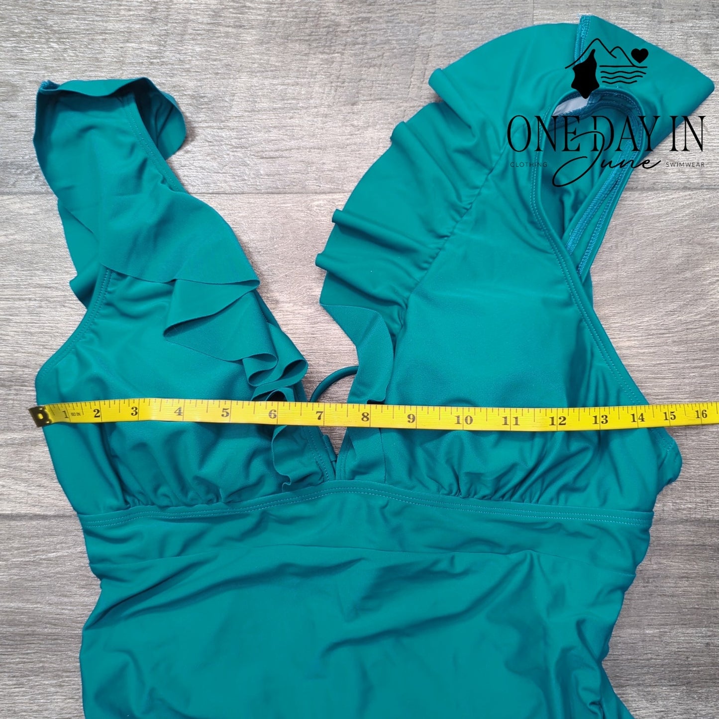 Cupshe Tie Back Ruffle Tummy Control One Piece Swimsuit Size L