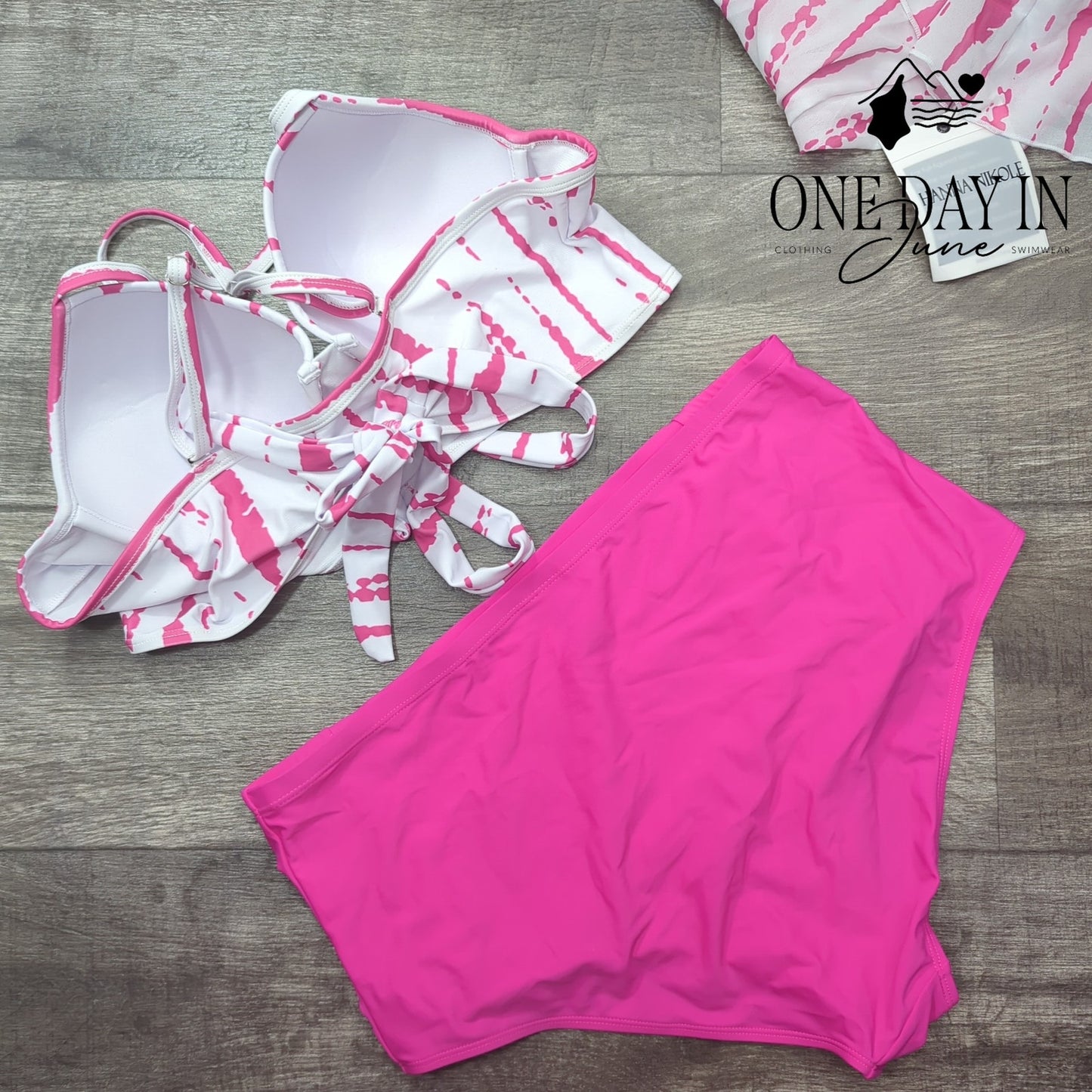 Hanna Nikole Plus Size Molded Cup High Waist 3 Piece Bikini Swimsuit Size 18W