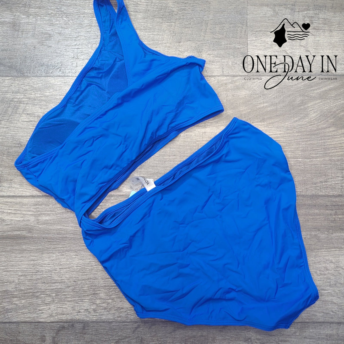Yonique One Shoulder Cutout One Piece Swimsuit Royal Blue NWT Size M
