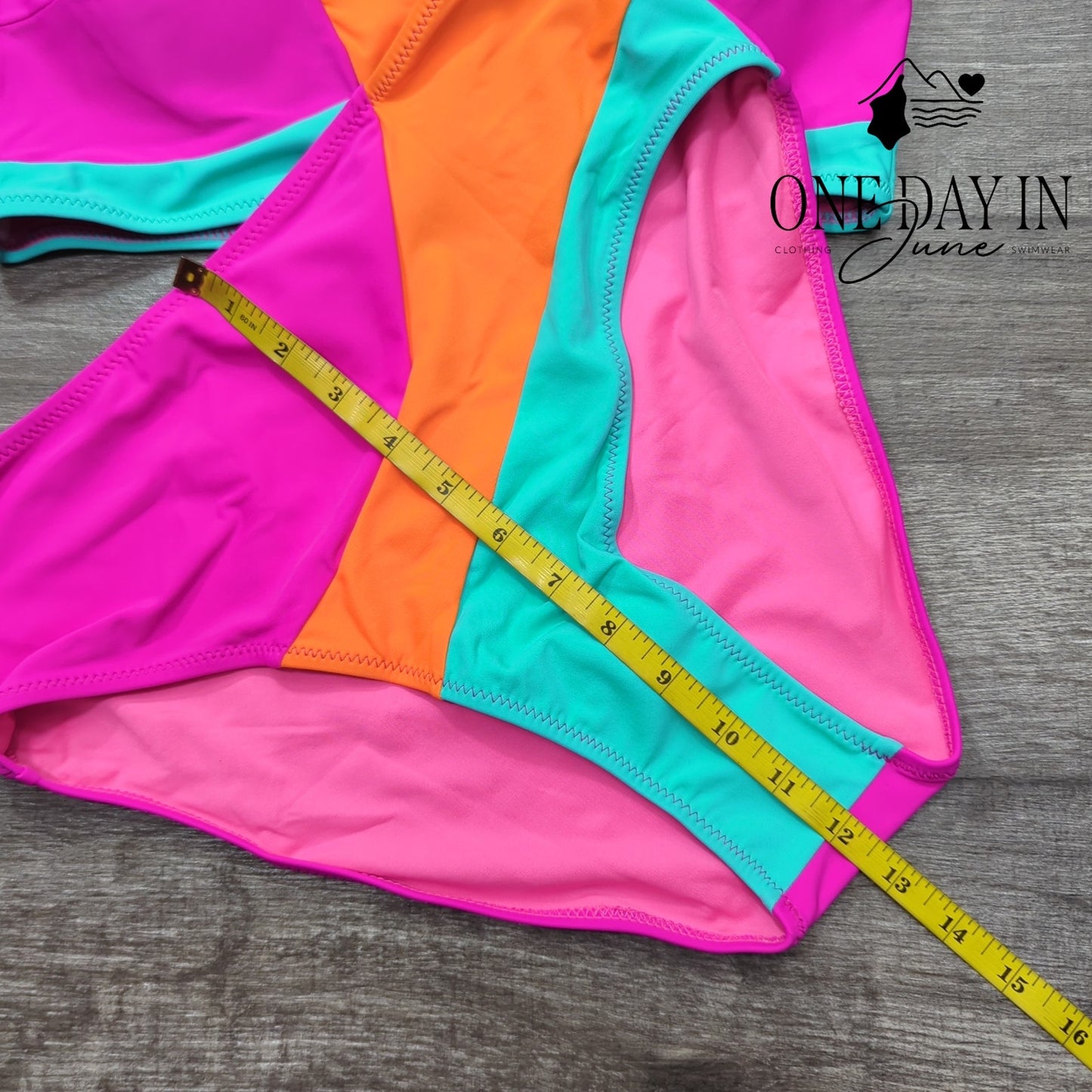 Blooming Jelly Color Block Bikini Swimsuit Size M