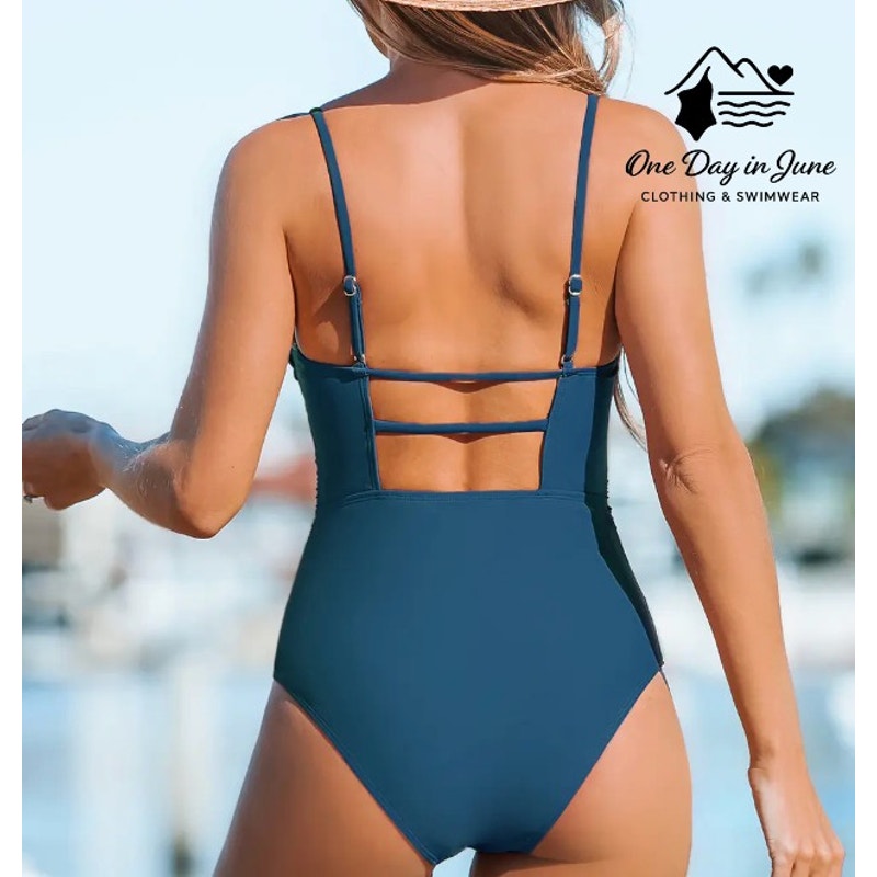 Cupshe Sandy Daze Shirred One Piece Swimsuit Size L