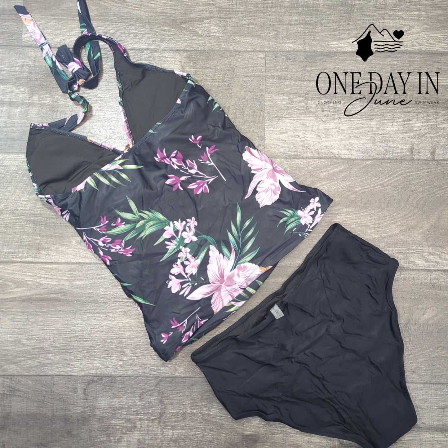 Charmleaks Halter Floral Tankini Swimsuit Size L