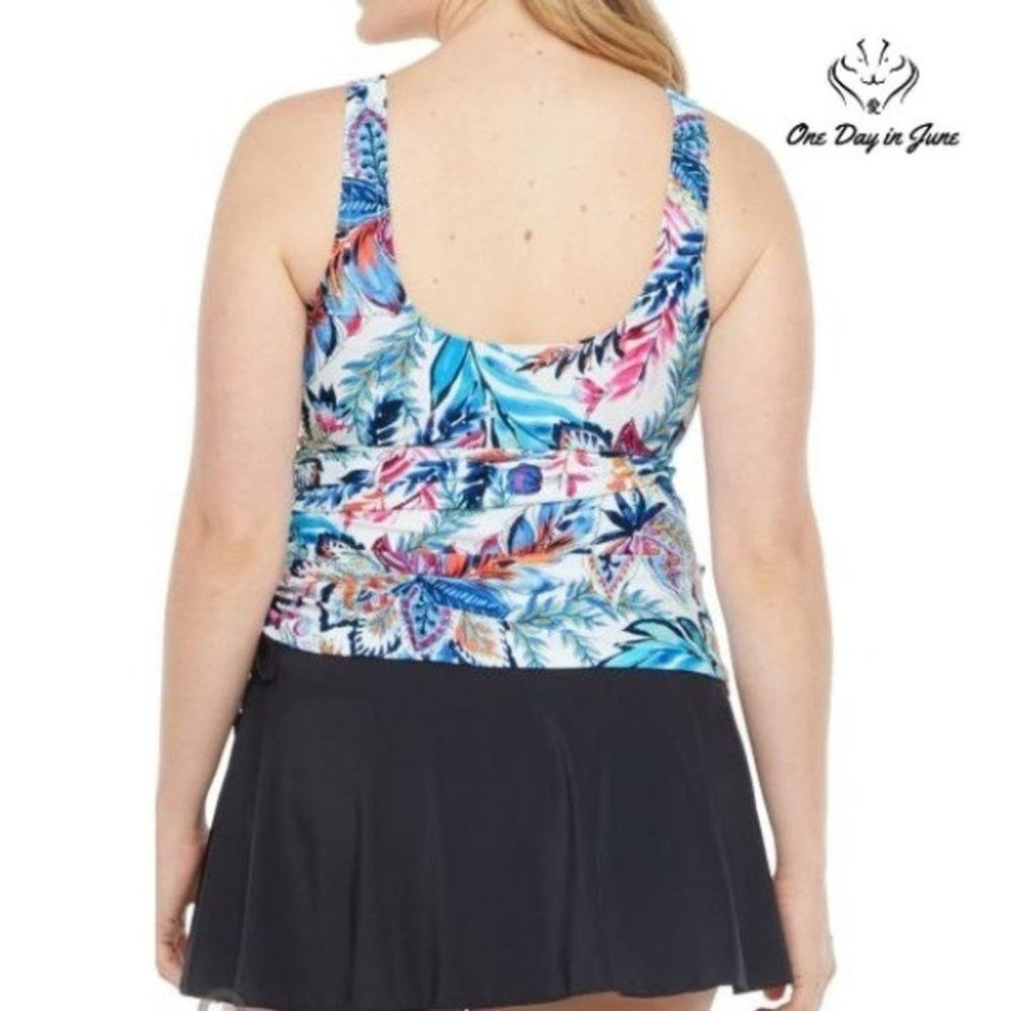 Azul by Maxine of Hollywood Floral Swim Dress Size 8