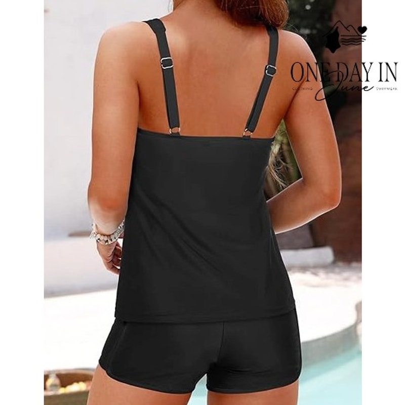 Tempt Me Adjustable Strap Boyshort Tankini Swimsuit Size S