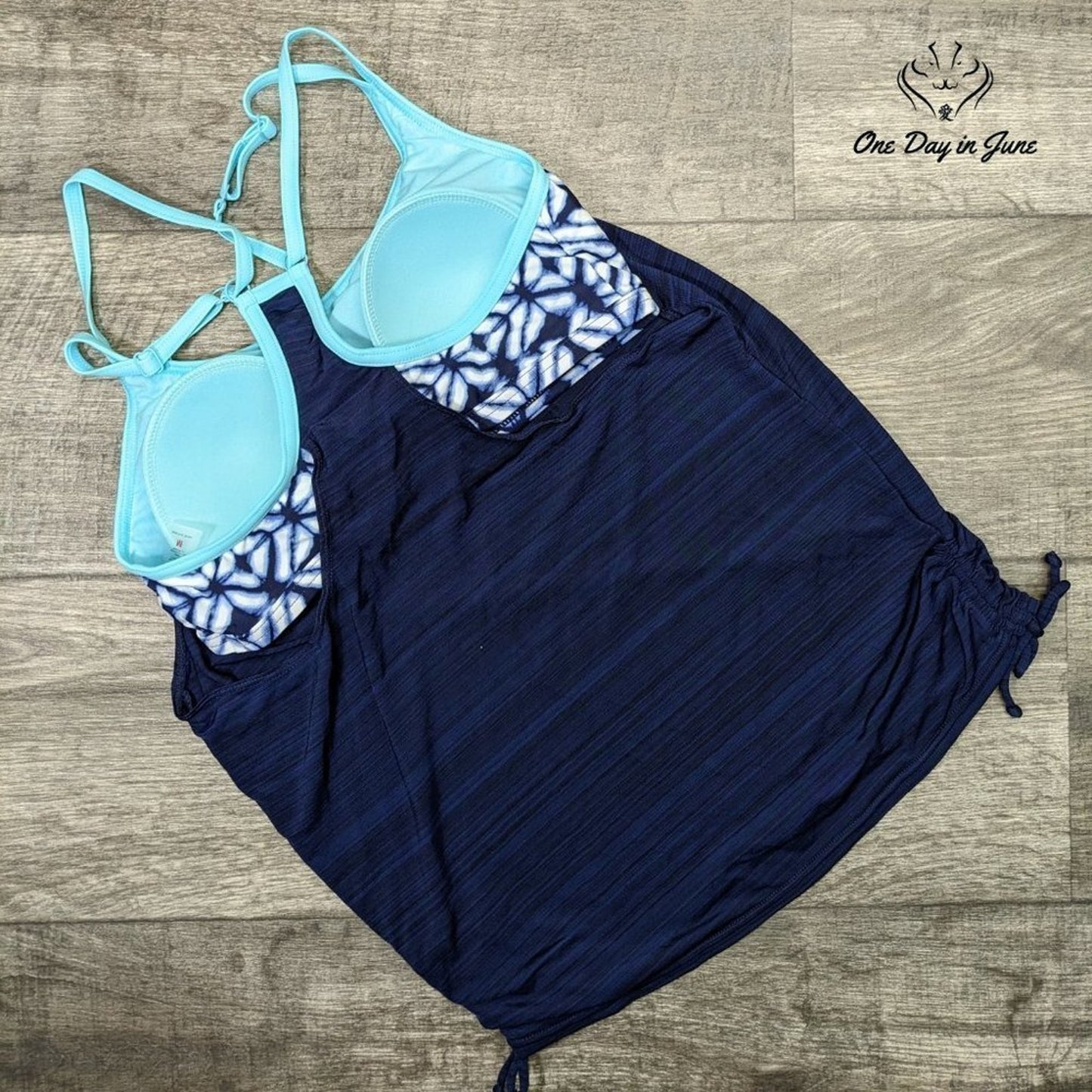 Yonique Double Up Tankini Top Size M