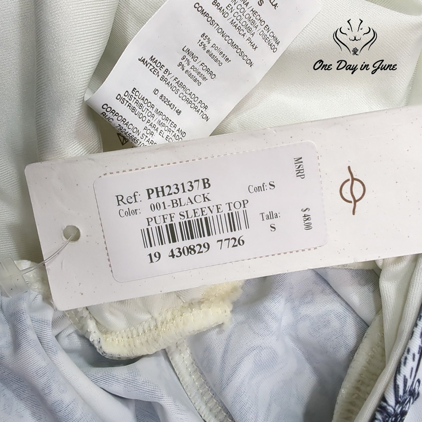 Phax Puff Sleeve Bikini Top Size S