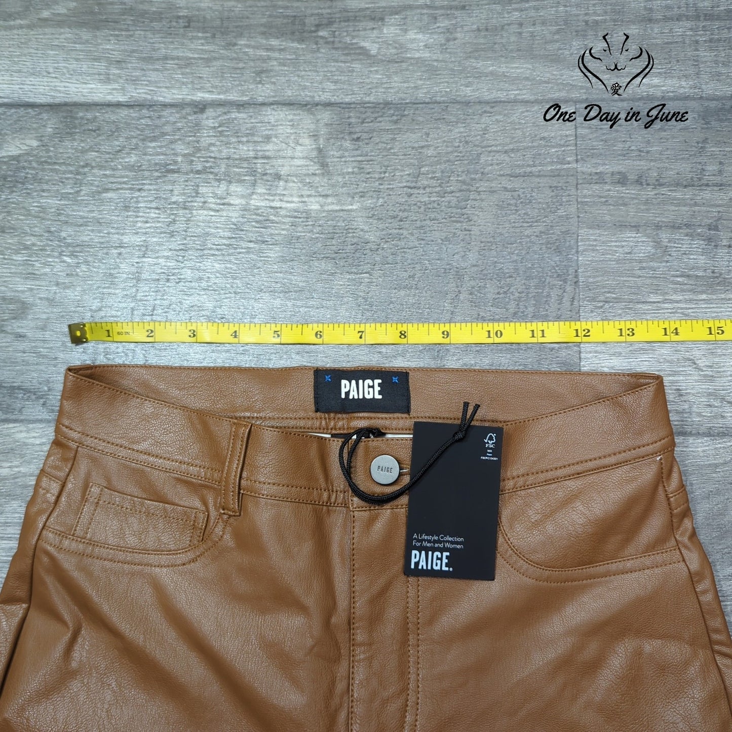 Paige Claudine Ankle Flare Faux Leather Pants Size 27 (4)