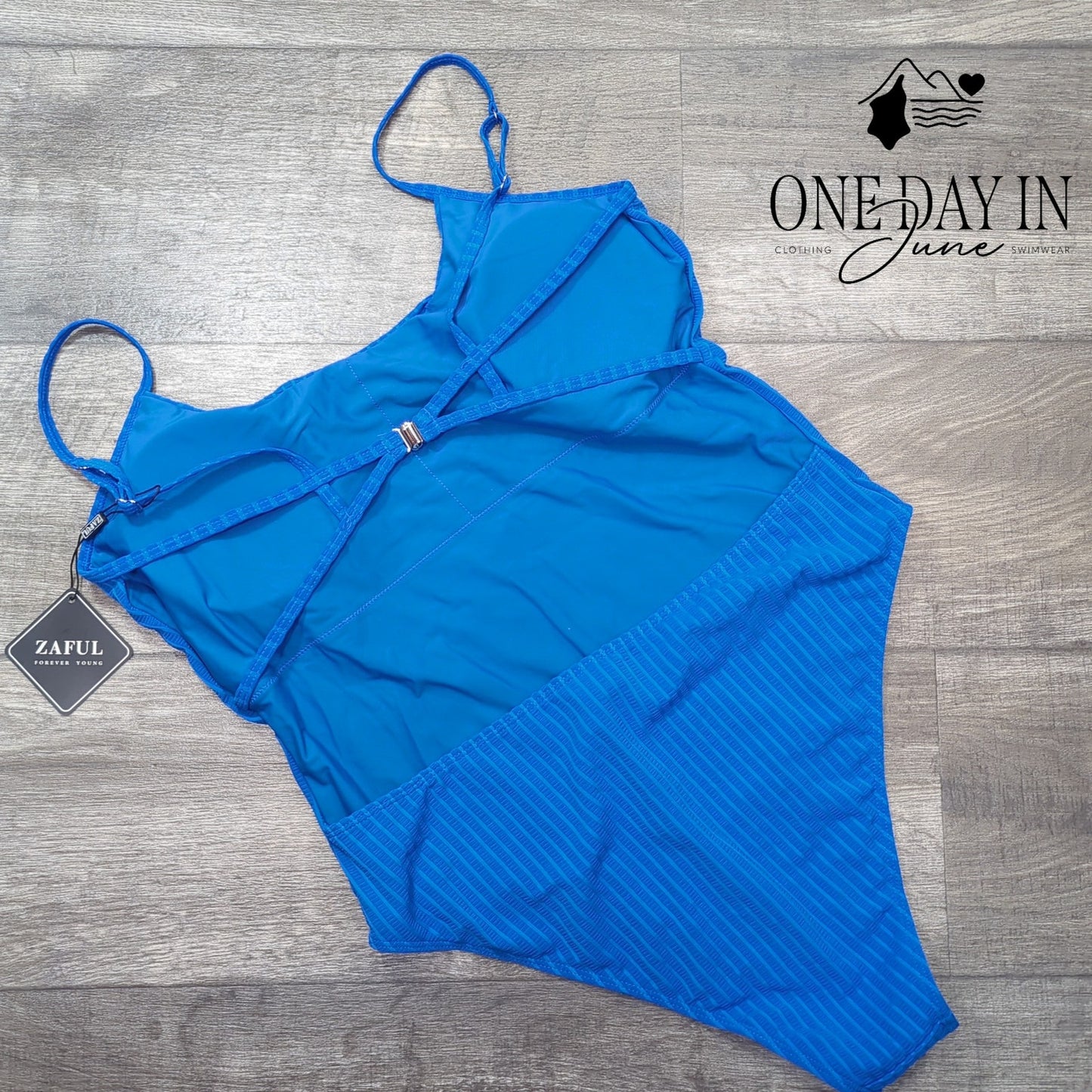 Zaful Textured Open Back One Piece Swimsuit Size XL