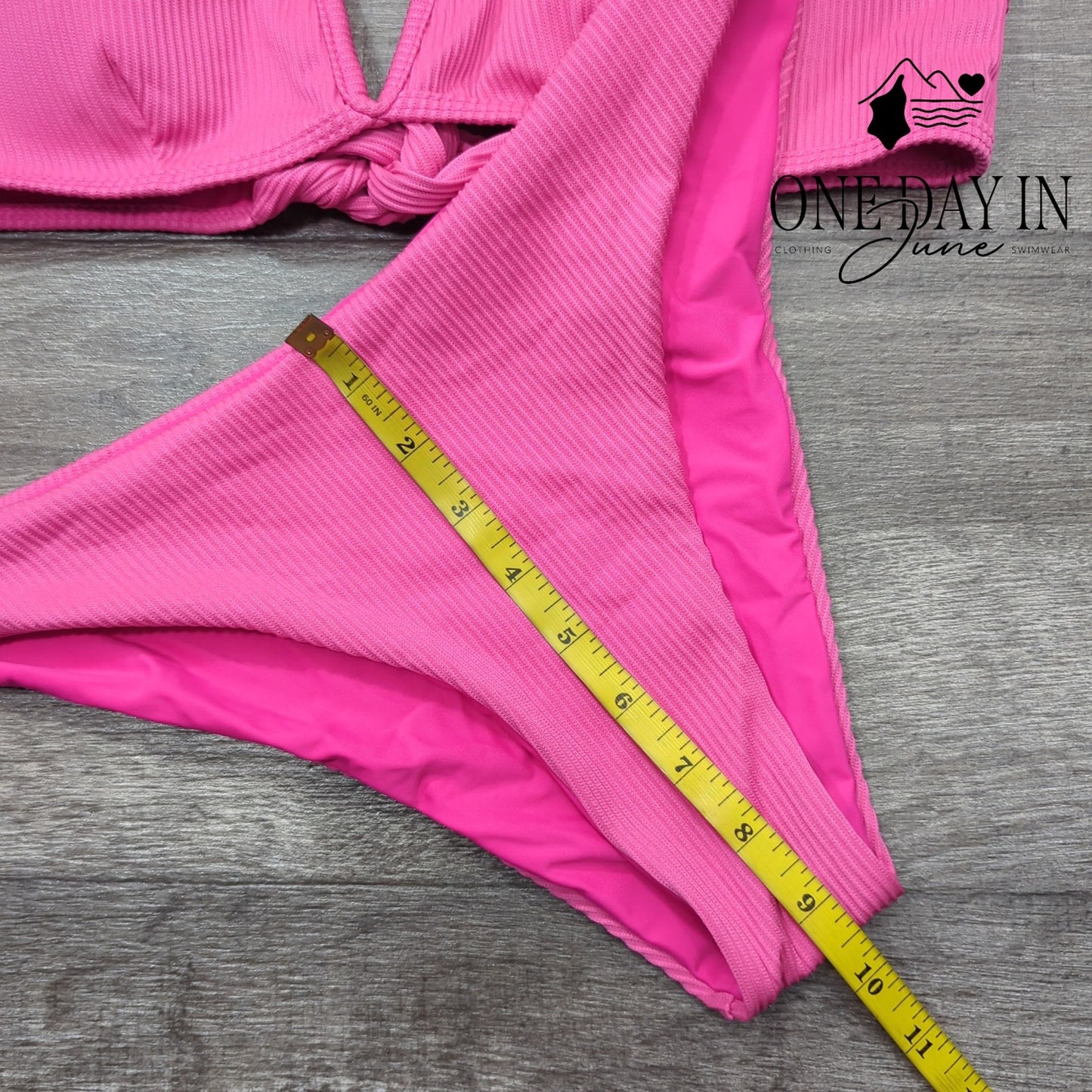 Zaful V Wire Textured Tie Back Bikini Swimsuit Size L