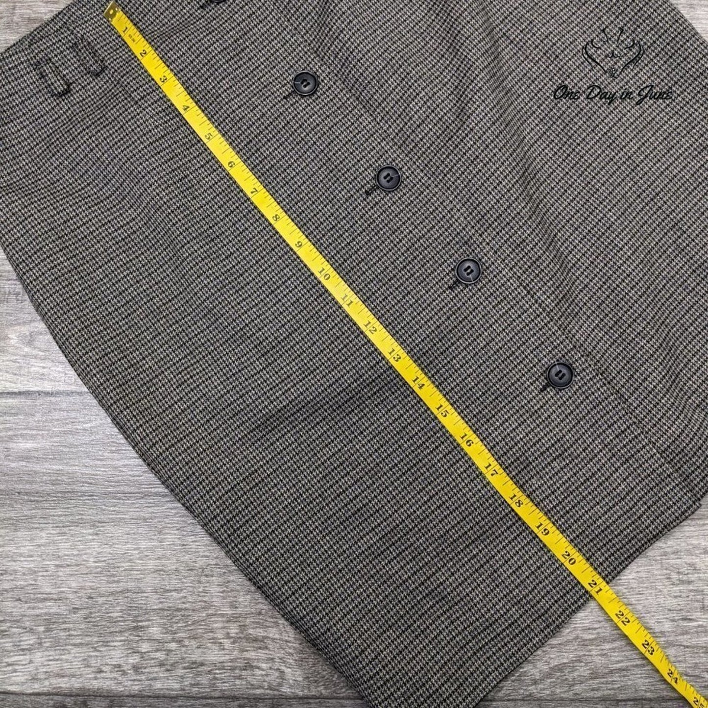 H&M Zip Back Faux Button Front Skirt Size 12