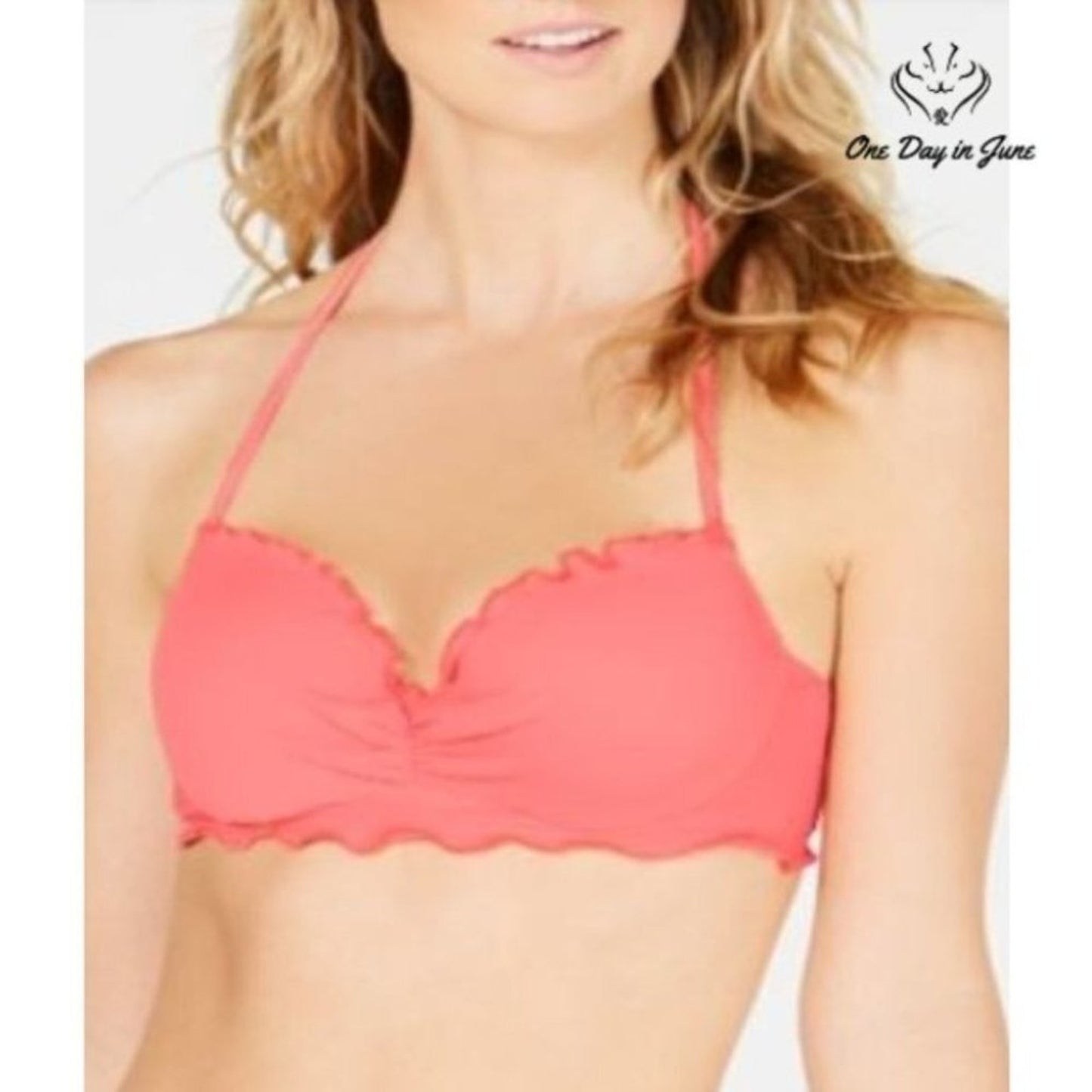 SunDazed Eva Ruffle Edge Bikini Top Size 34B