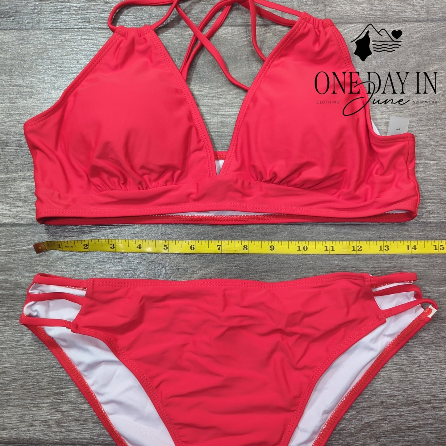 Adisputent Strappy Back Bikini Swimsuit Size L