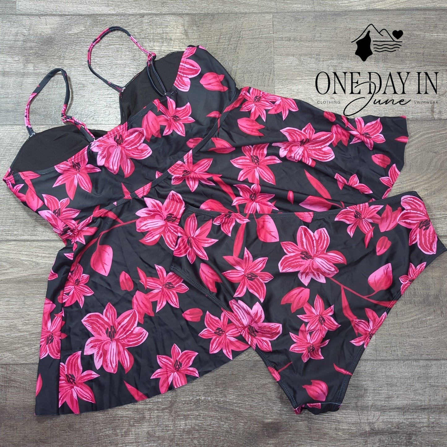 Aleumdr Tropical Tankini Swimsuit Size 2XL