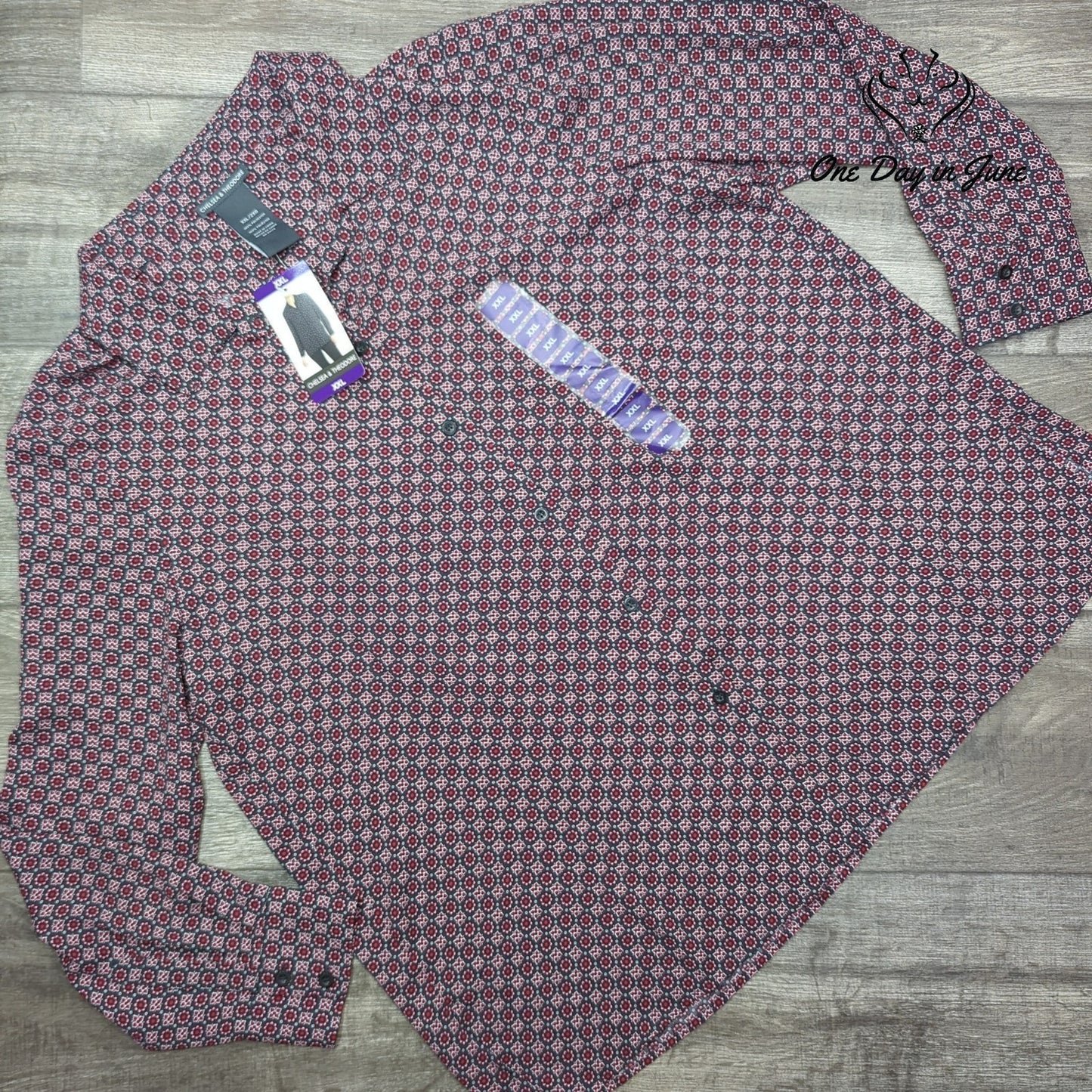 Chelsea & Theodore Button Front Long Sleeve Top Size XXL