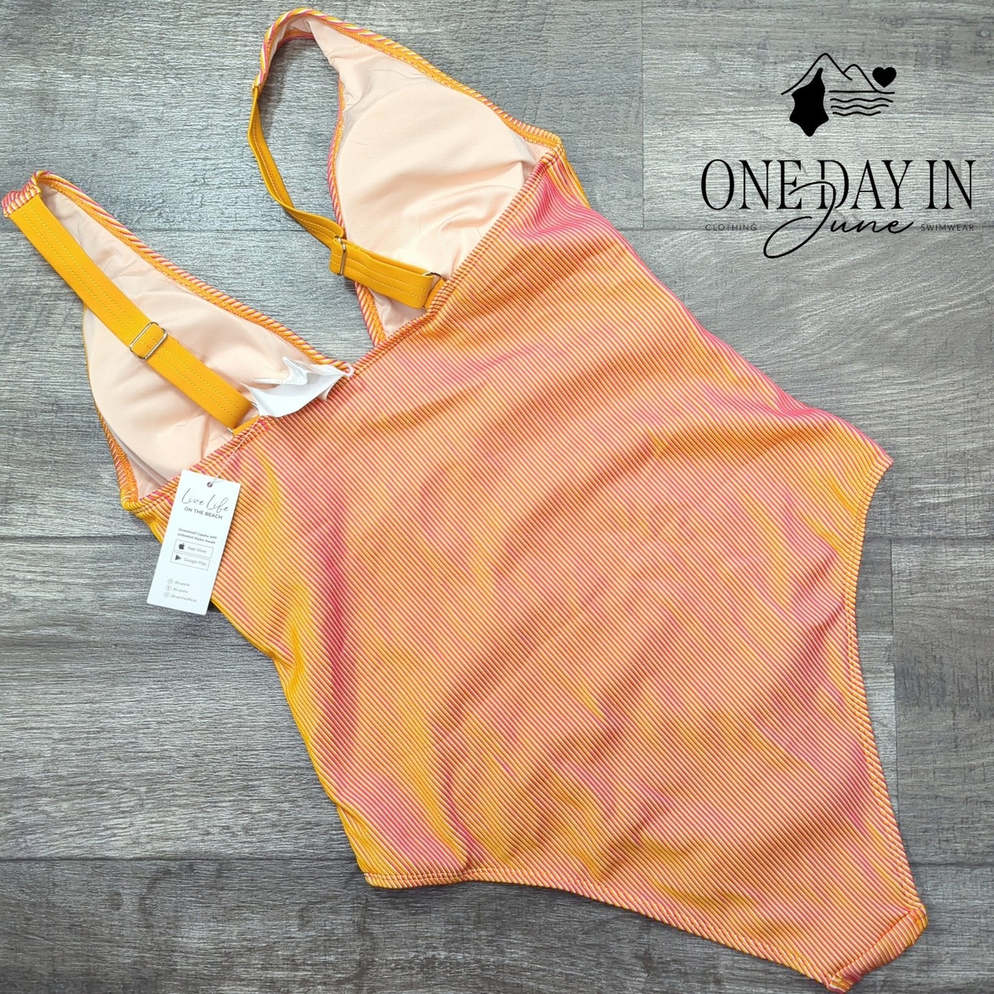 Cupshe Ribbed One Piece Swimsuit Size L