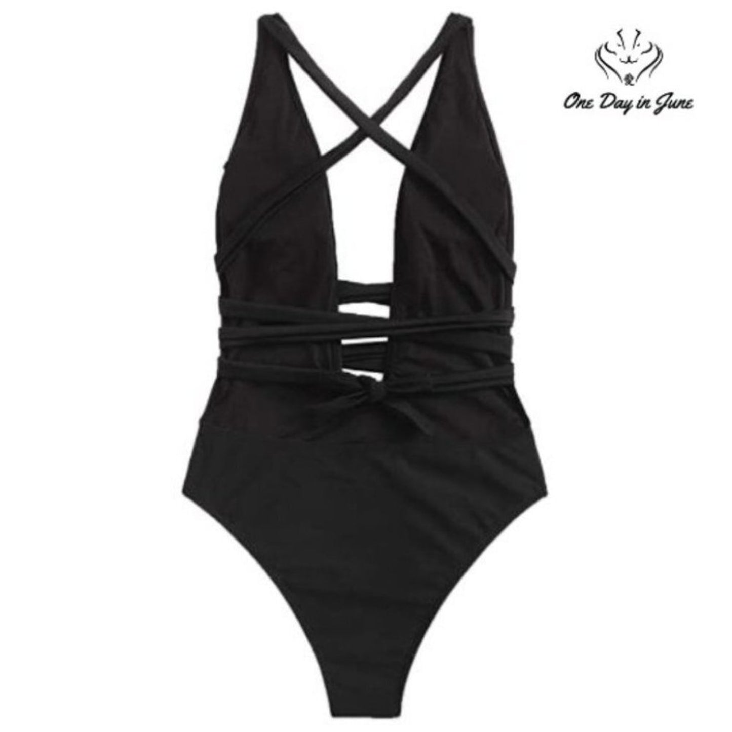 SweatyRocks Deep V Open Back One Piece Size S