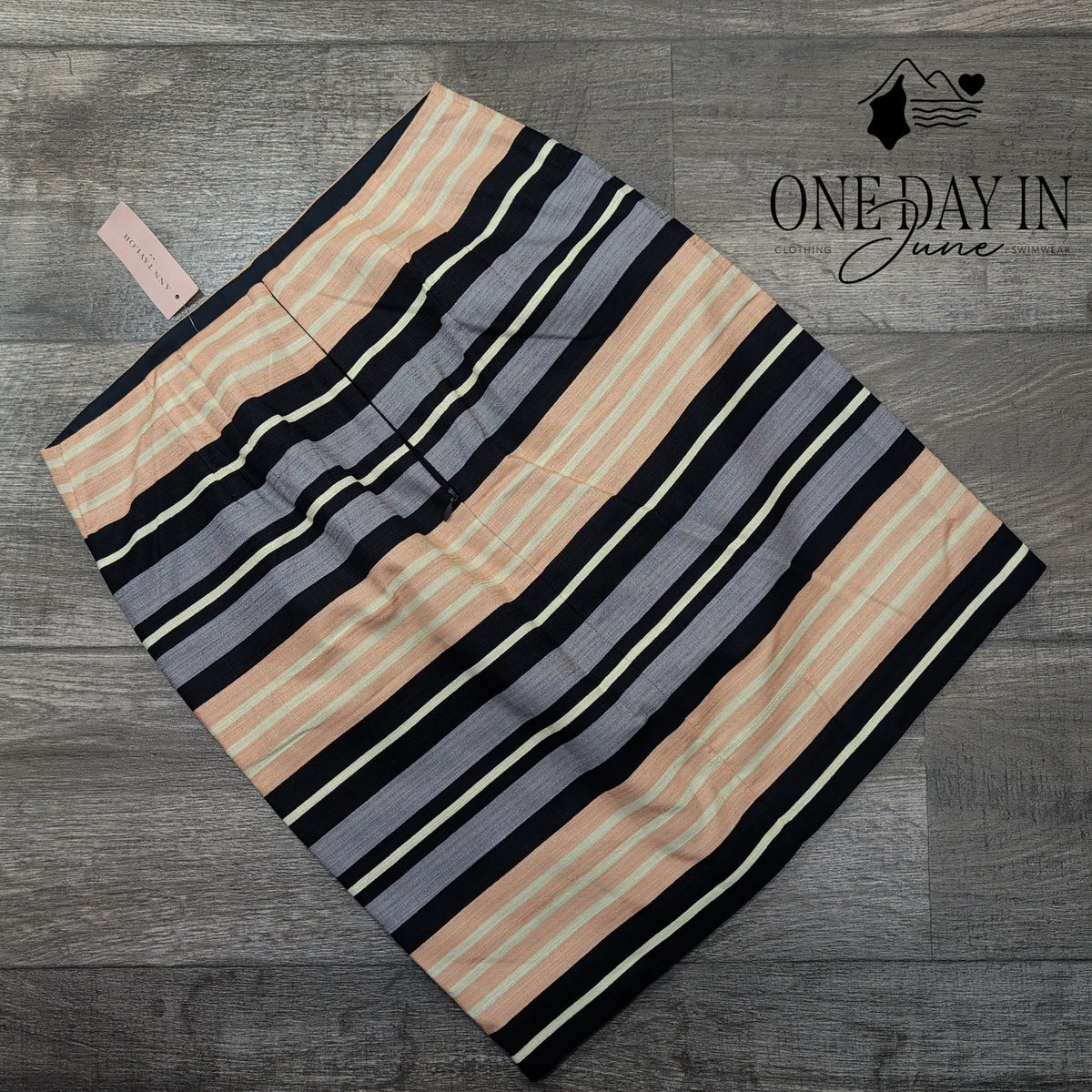 Ann Taylor Petite Striped Pencil Skirt Size 6P