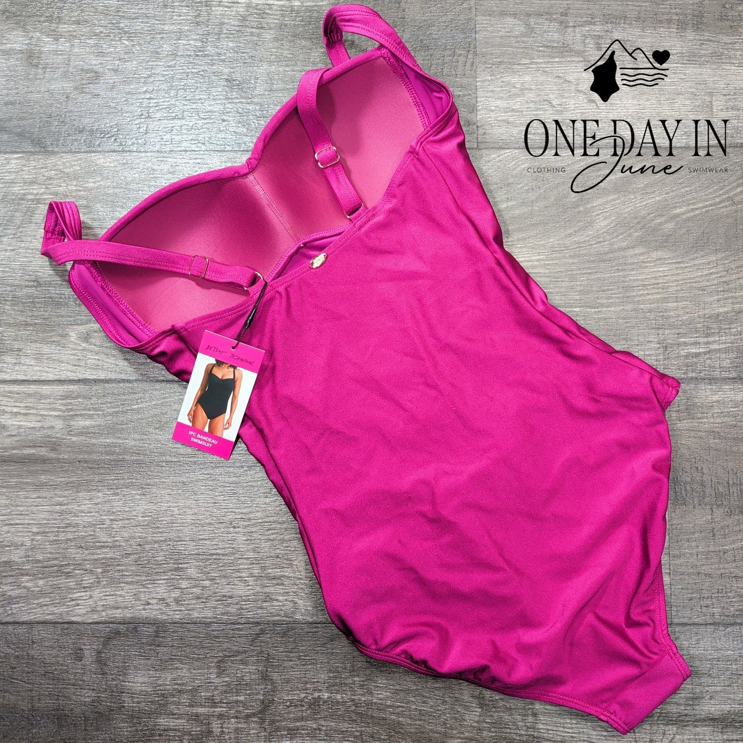 Betsy Johnson Bandeau One Piece Swimsuit Size S