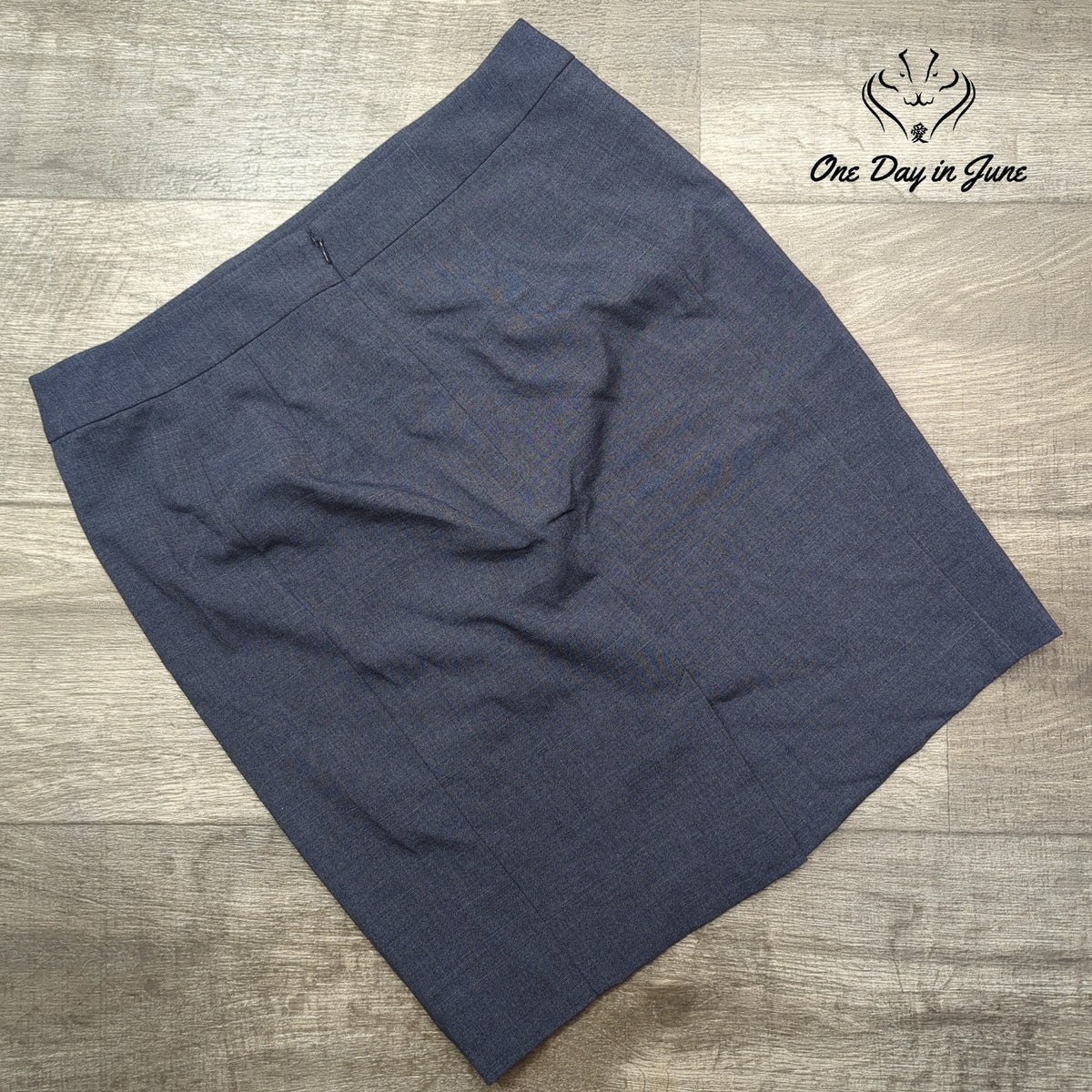 Loft Tailored Mini Skirt Blue Gray Back Zip NWT $54.99 Size 8