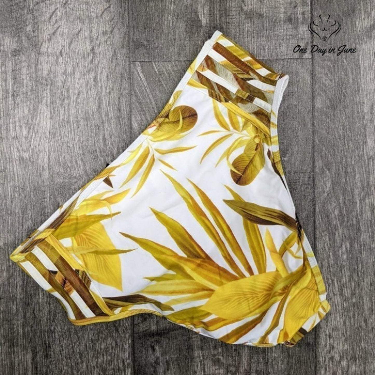 Bcbgmaxazria Palm Leaf High Waist Bikini Bottom Size 6