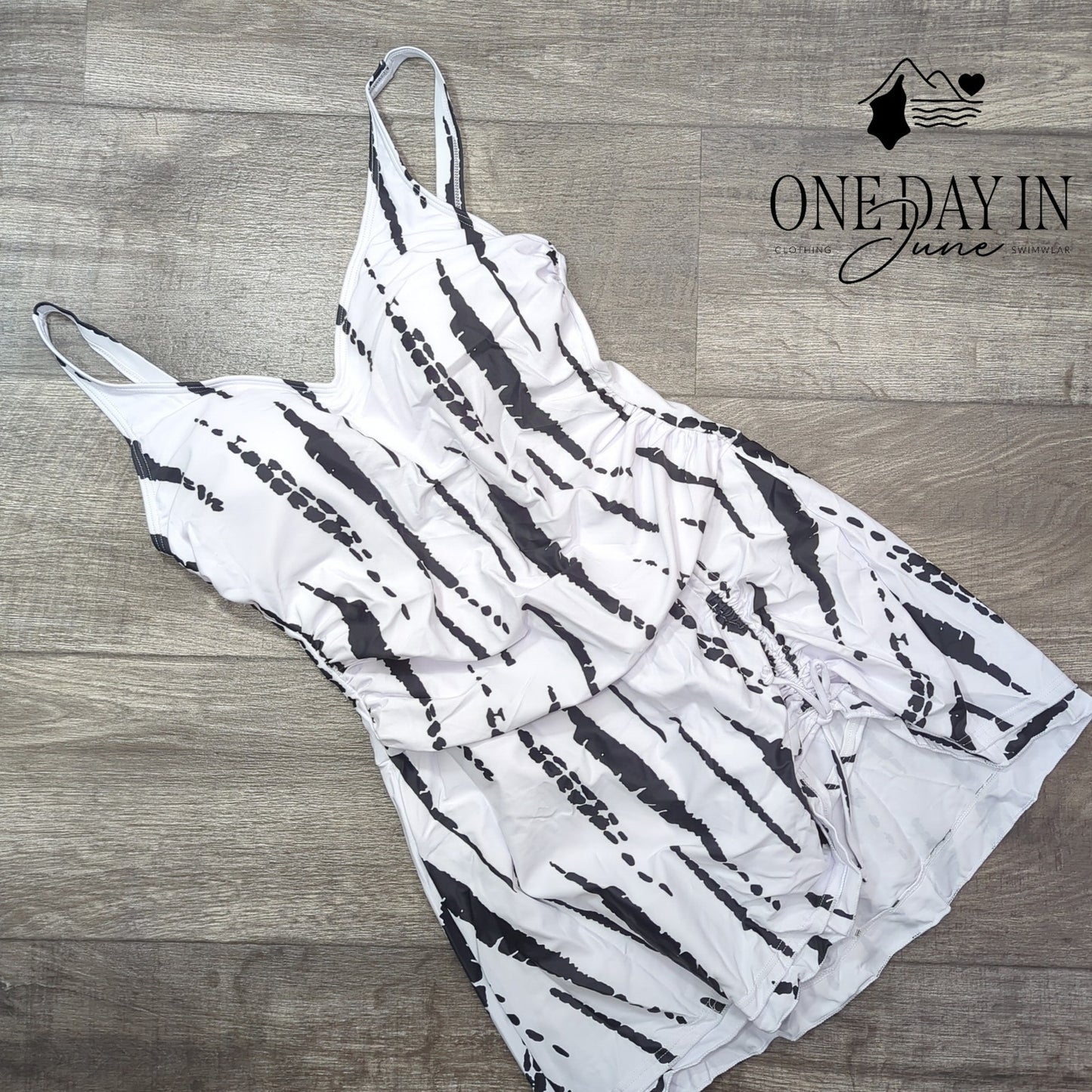 B2Prity Drawstring Swimdress One Piece Swimsuit Size L