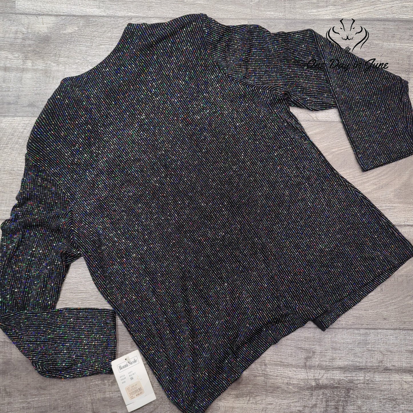 Ronni Nicole Sparkle Shoulder Pad Jacket Size 16