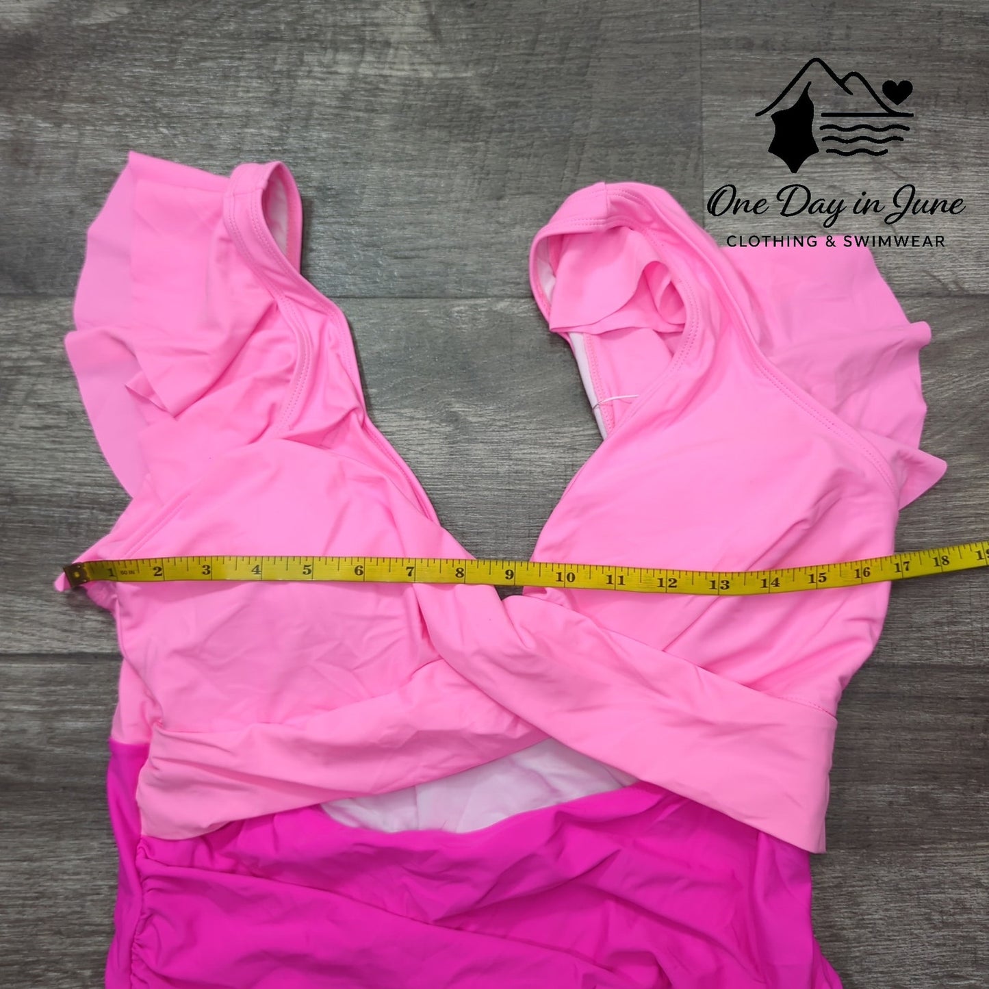 B2Prity Plus Size Ruffle Cross Front Cut Out One Piece Swimsuit Size 2XL
