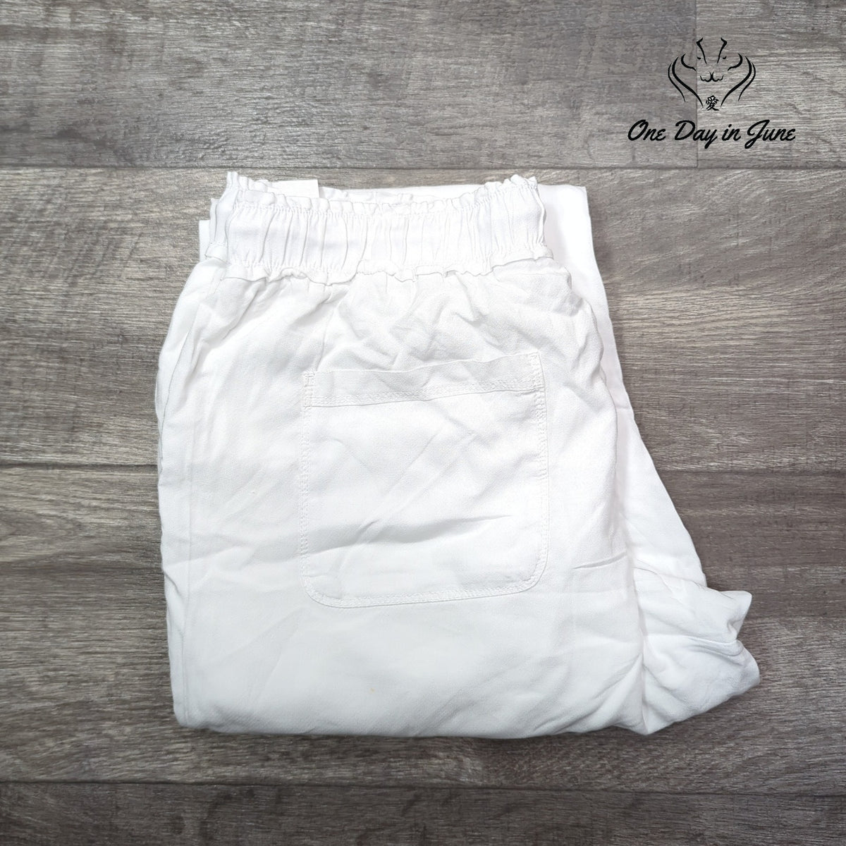 Splendid Womens White Drawstring Pull On Straight Leg Pants Pockets Size XL