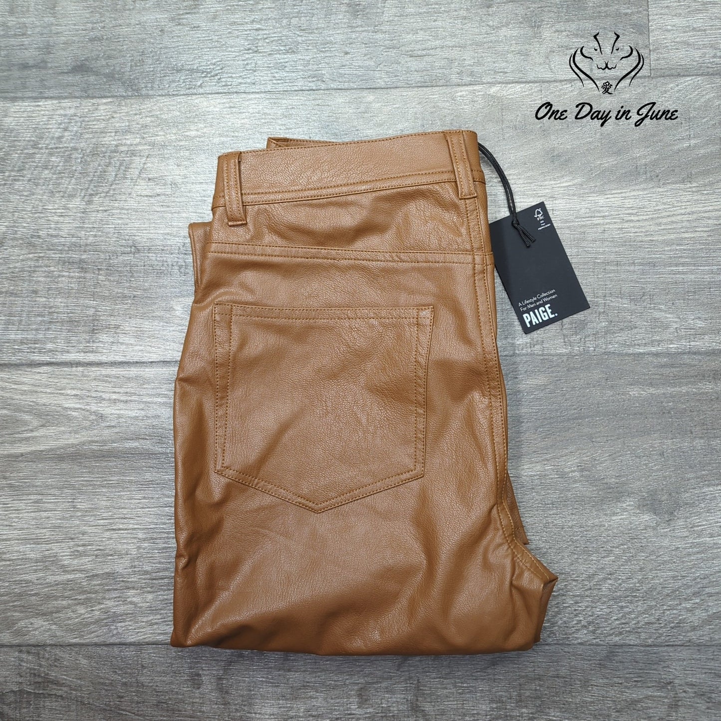 Paige Claudine Ankle Flare Faux Leather Pants Size 27 (4)