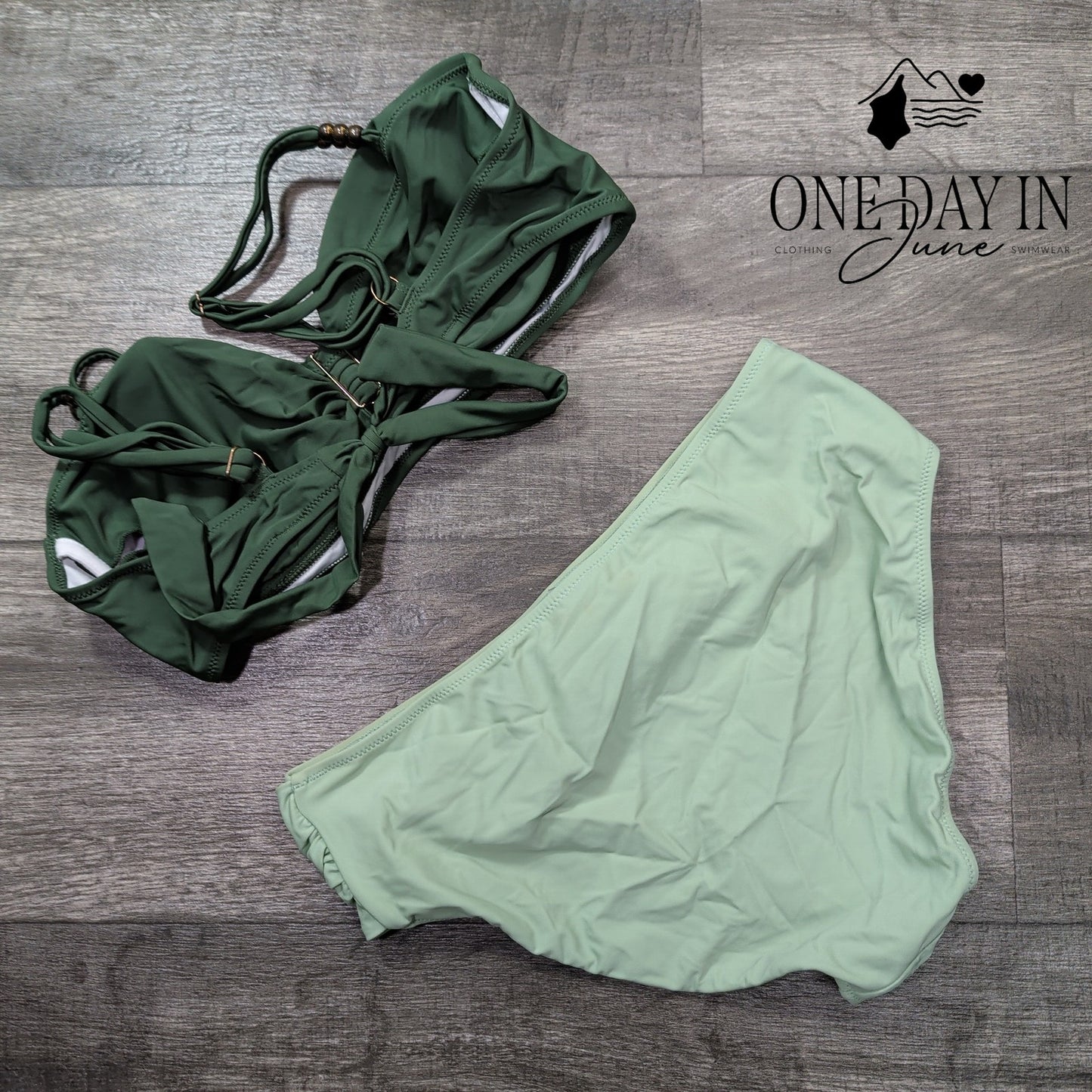 Eomenie High Waist Keyhole Bikini Swimsuit Size M