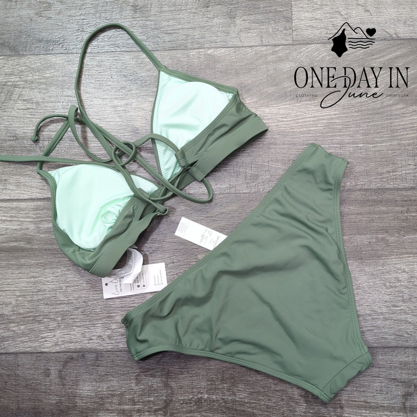 Cupshe Tie Back Triangle Bikini Swimsuit Size S