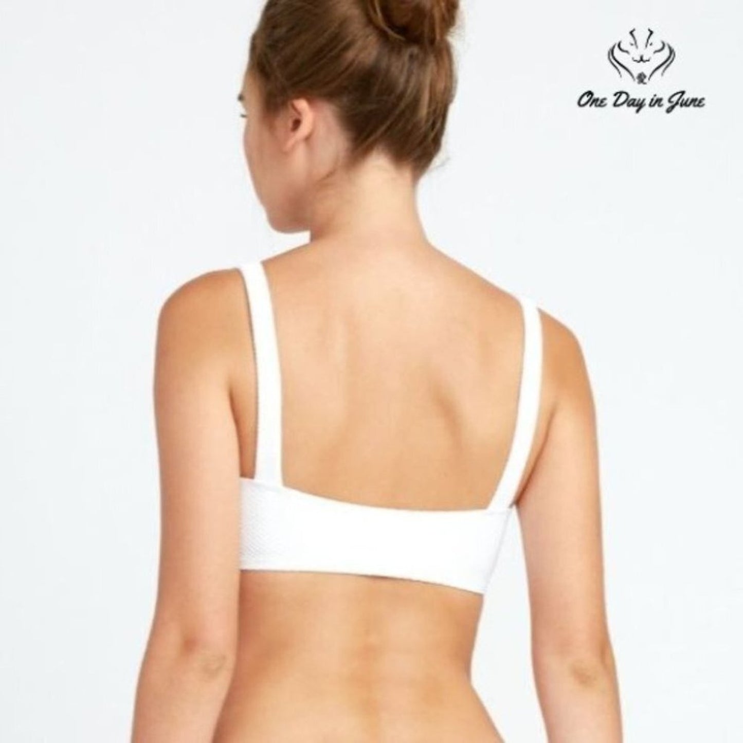 RVCA White Noise Bandeau Bikini Top Size XS