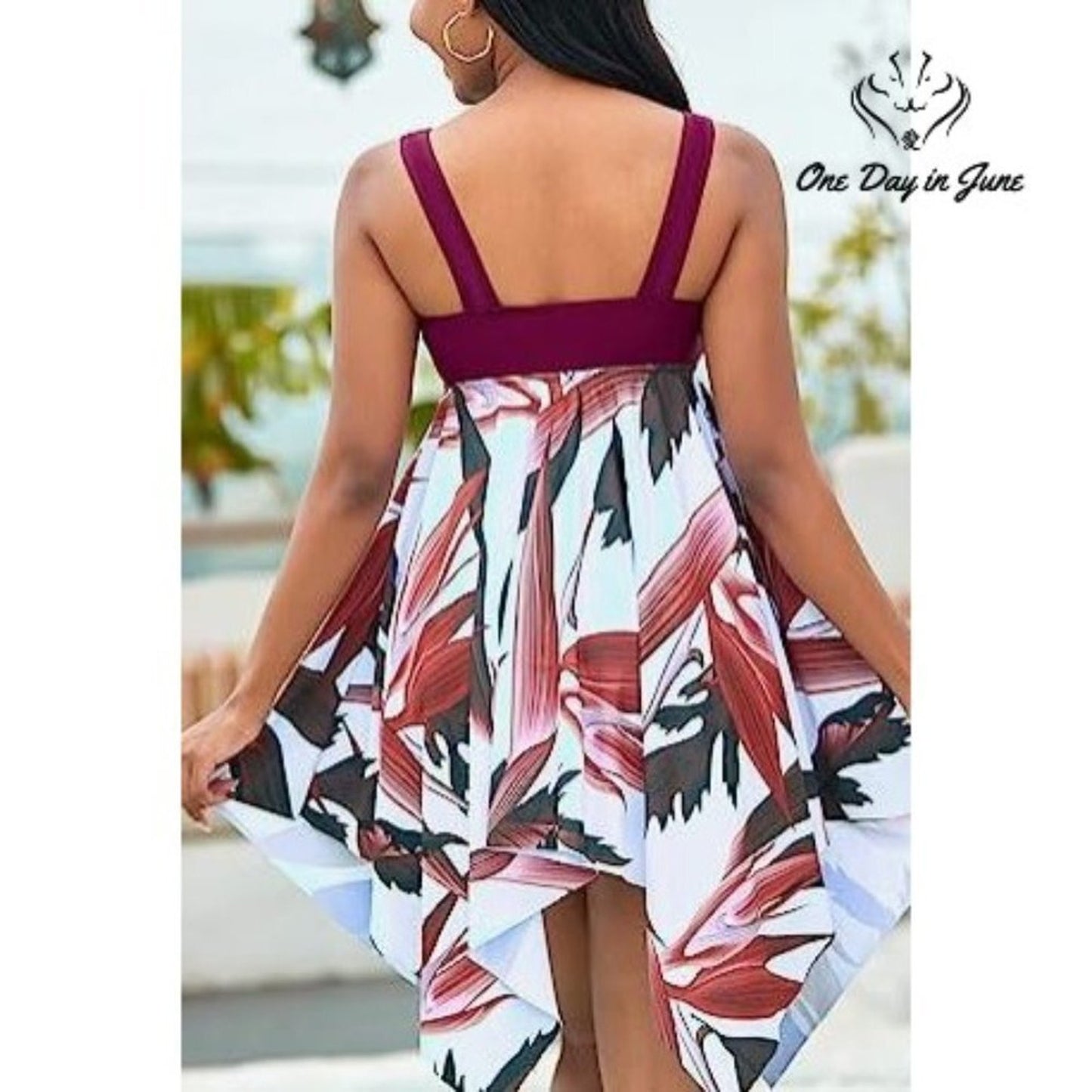 Bucota Floral Swimdress Tankini Swimsuit Size M