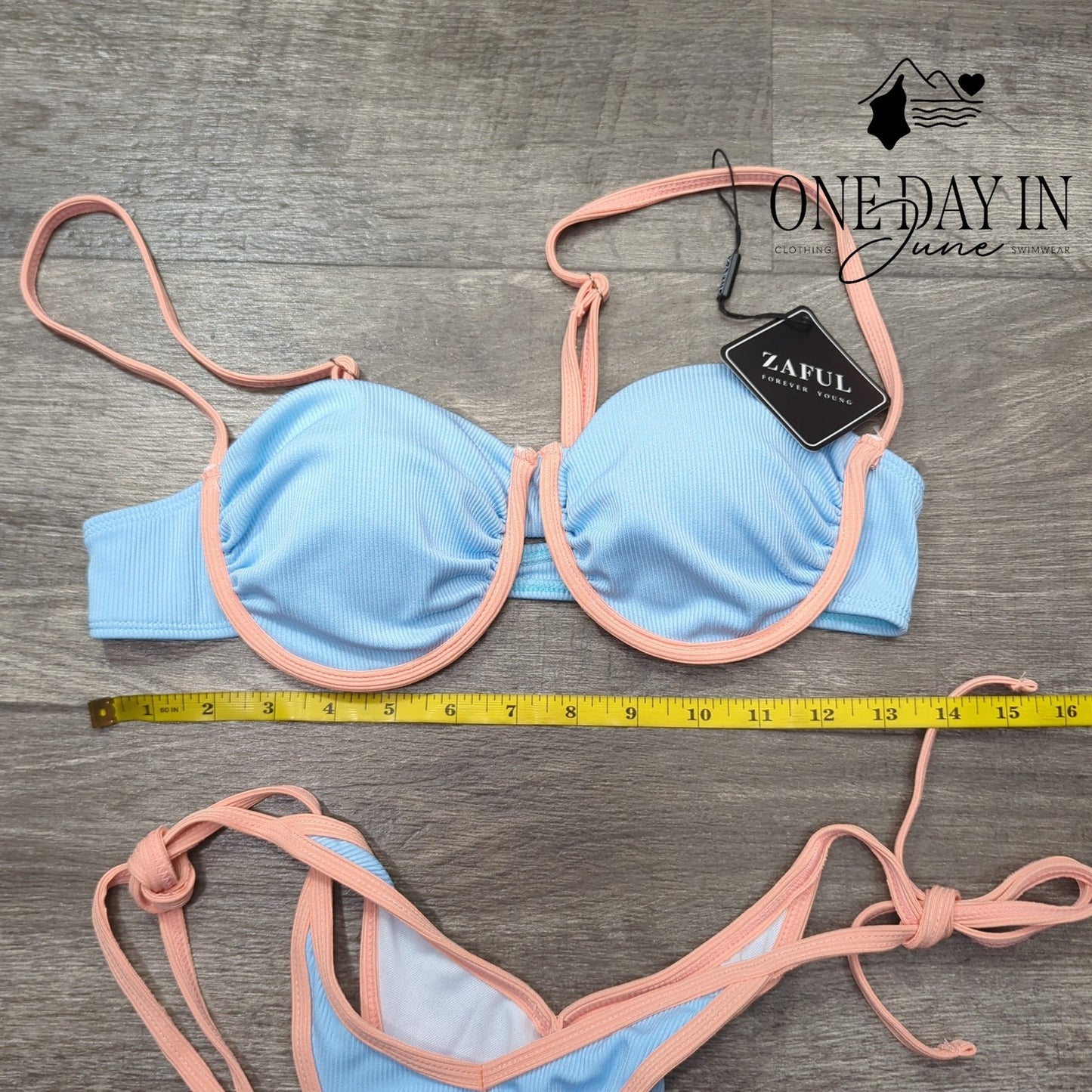 Zaful Underwire Tie Side Cheeky Bikini Swimsuit Size M